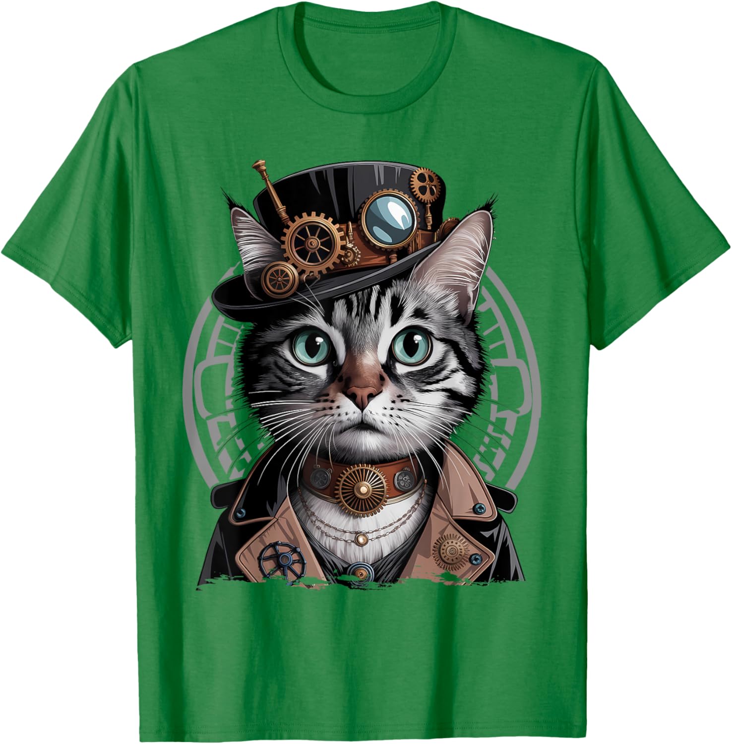 Steampunk Cat Graphic T-Shirt for Kittens - Trendy Fashion Tee - 18