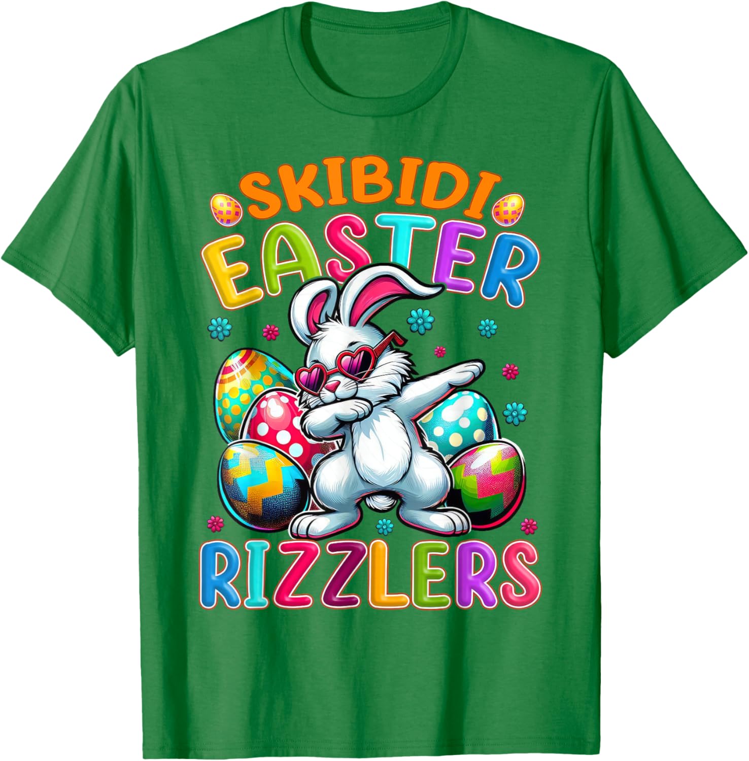 Dabbing Bunny Skibidi Easter Rizzlers T-Shirt for Gen Alpha Style - 5