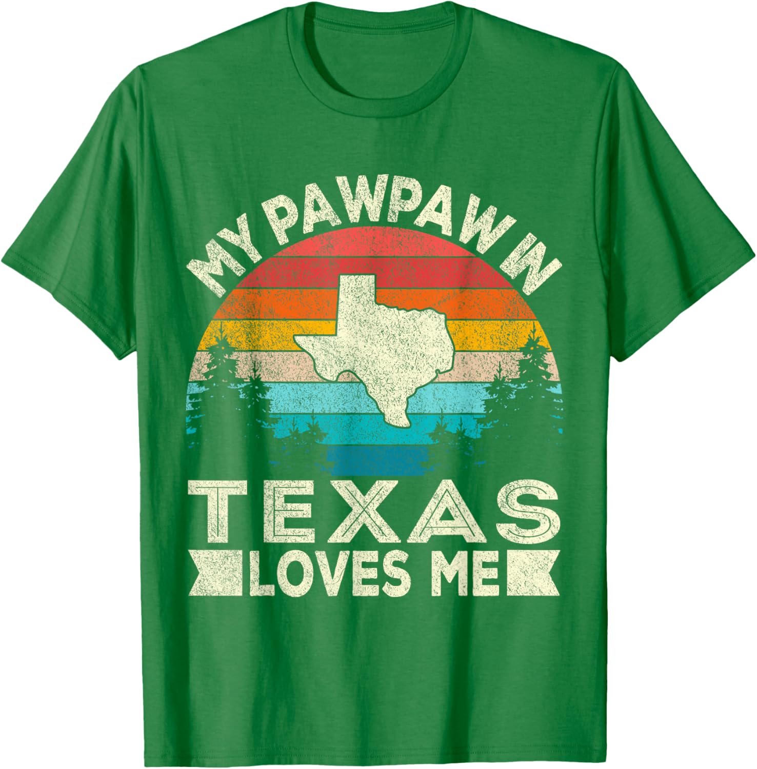 My PawPaw In Texas Loves Me Retro Grandpa T-Shirt for Proud Grandchildren - 11