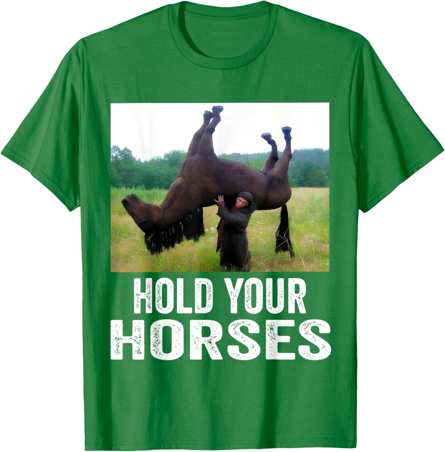 Hold Your Horses Funny Horse Meme T-Shirt for Men and Women - 25