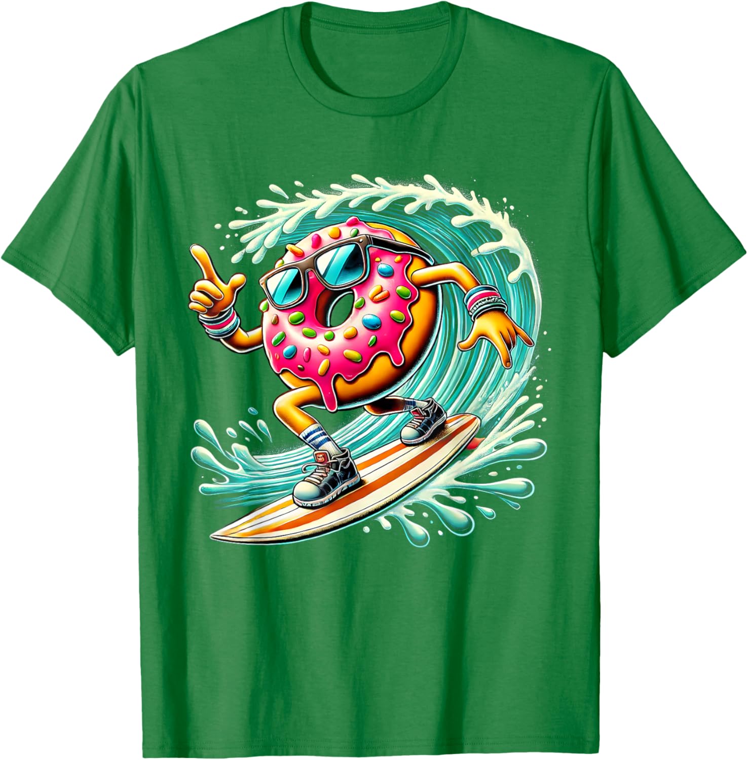 Donut Surfing T-Shirt for Surfboard Lovers - Fun Surf Style Apparel - 8