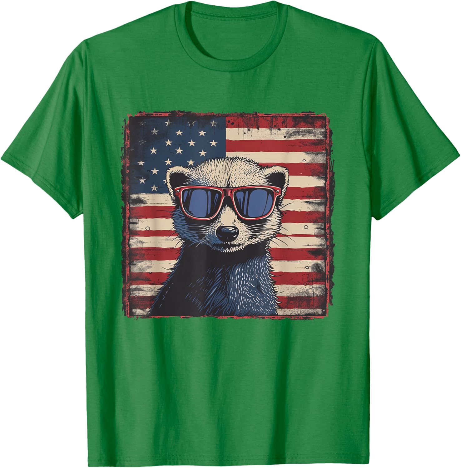 Patriotic Ferret USA Flag Shirt for 4th of July Fun Lovers - 6