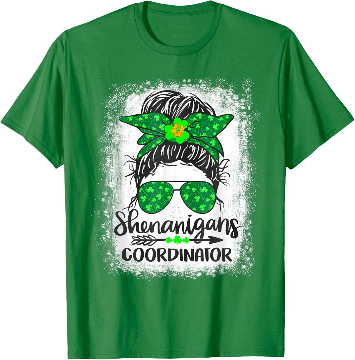 Shenanigans Coordinator Messy Bun St Patricks Day Women's T-Shirt - 20