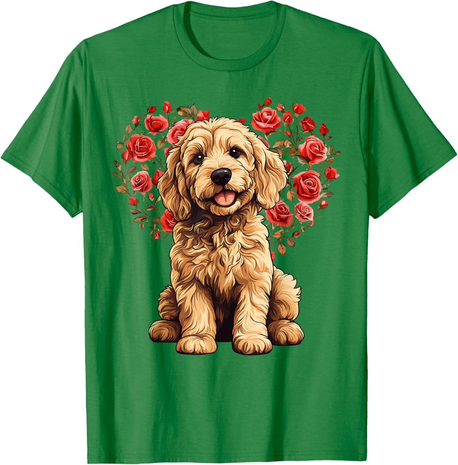 Goldendoodle Valentine’s Day Floral Heart T-Shirt for Dog Lovers - 21