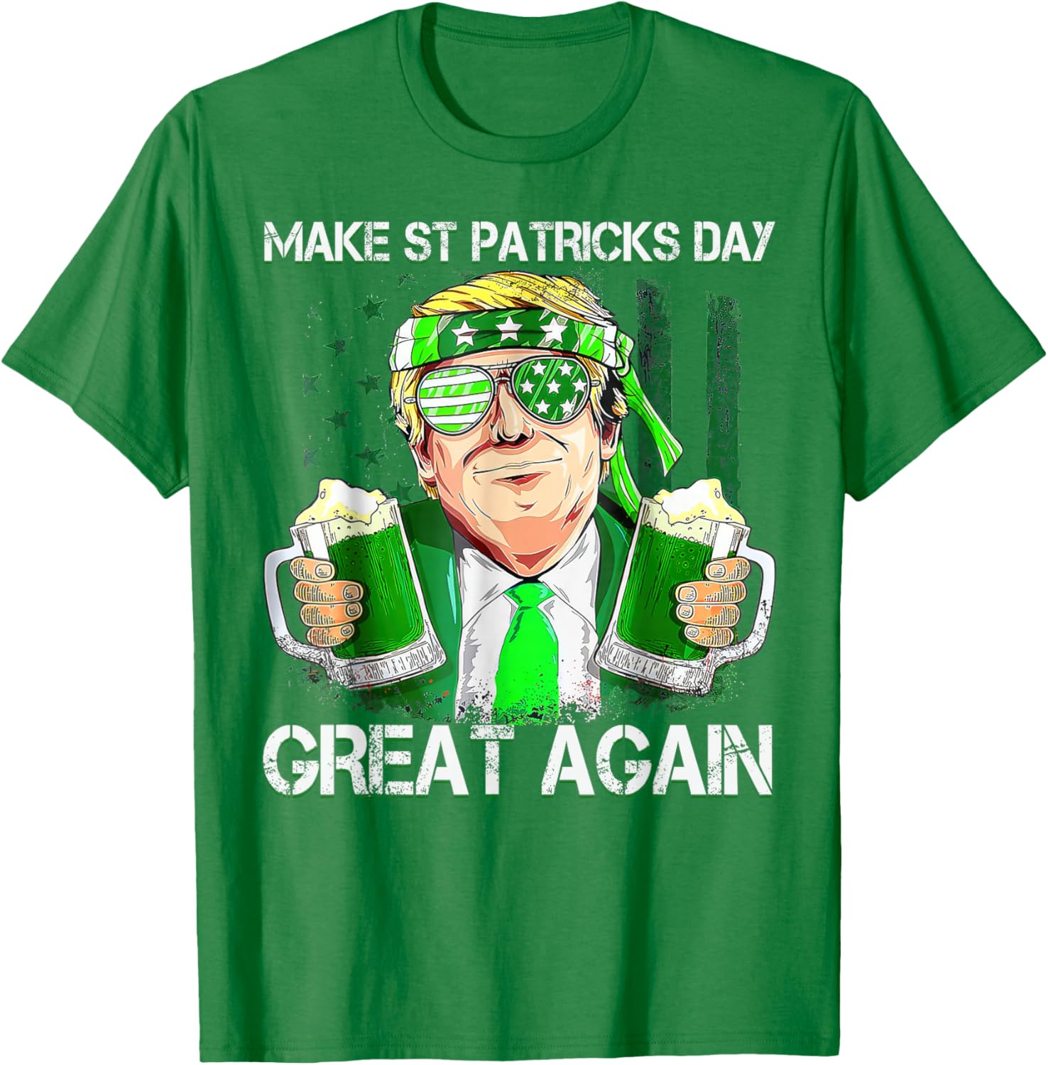 Funny St Patricks Day T-Shirt for Men and Women with US Flag Design - 19
