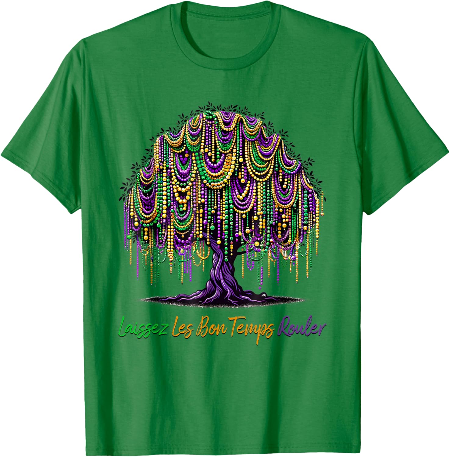 Laissez Les Bon Temps Rouler Mardi Gras Tree Beads T-Shirt for Festive Fun - 26