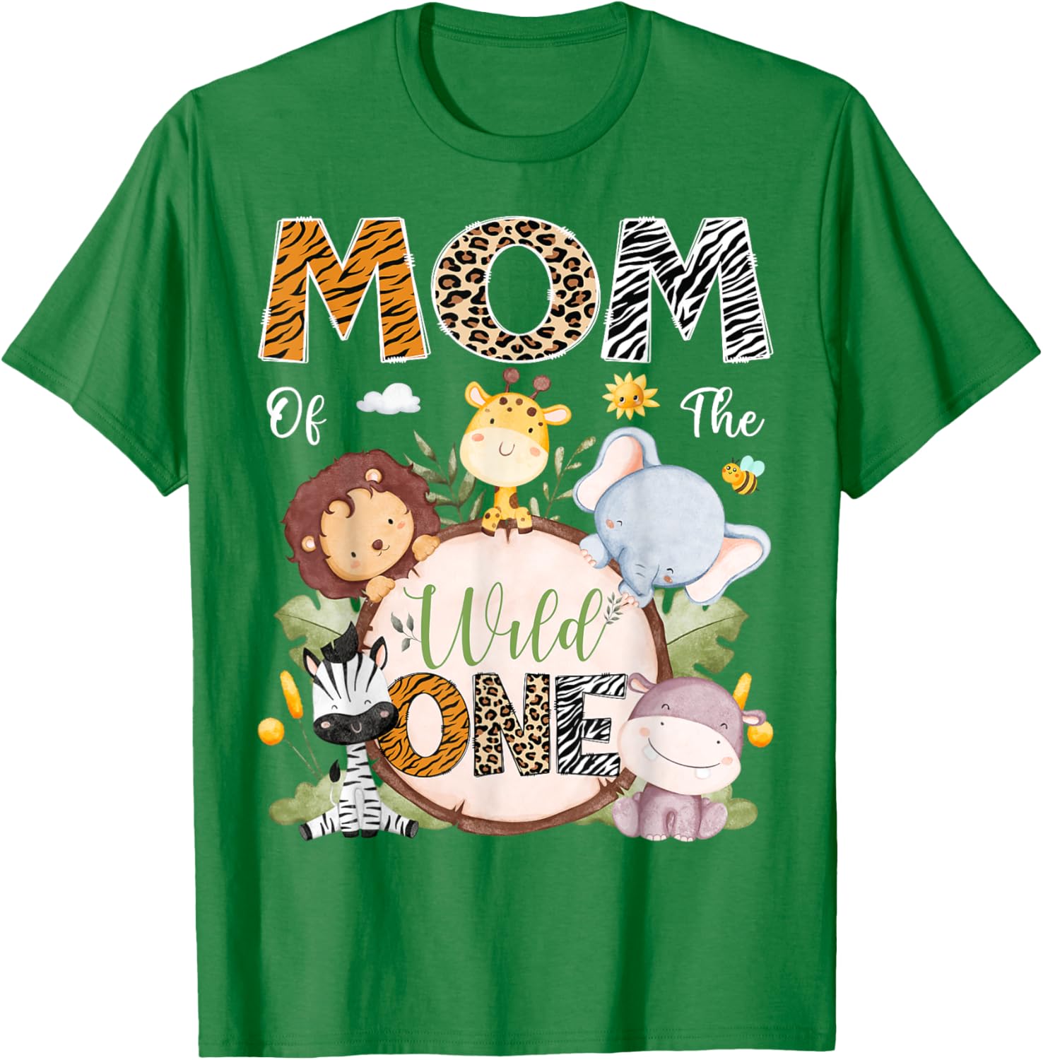 Mom Of The Wild One 1st Birthday Safari Jungle Animals T-Shirt - 2
