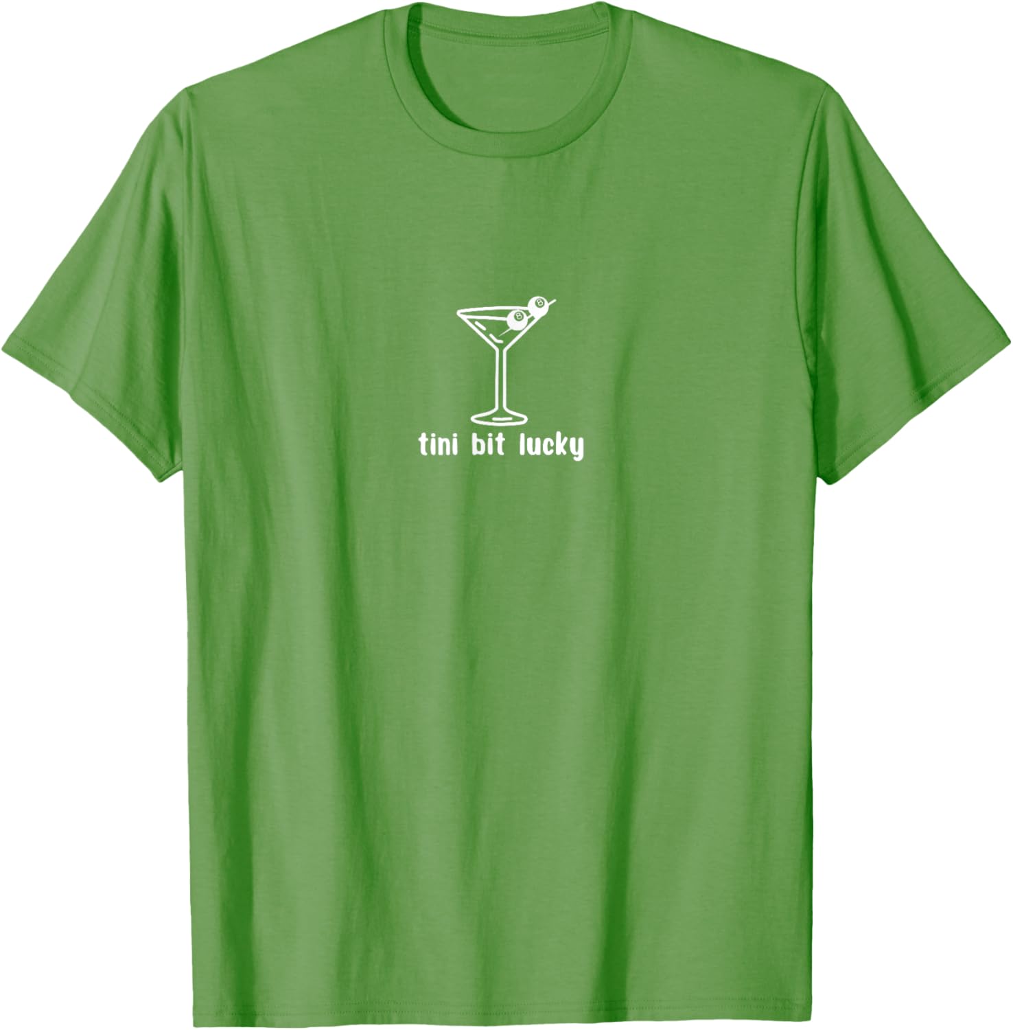 Tini Bit Lucky Funny Martini 8 Ball St. Patrick's Day T-Shirt - 1