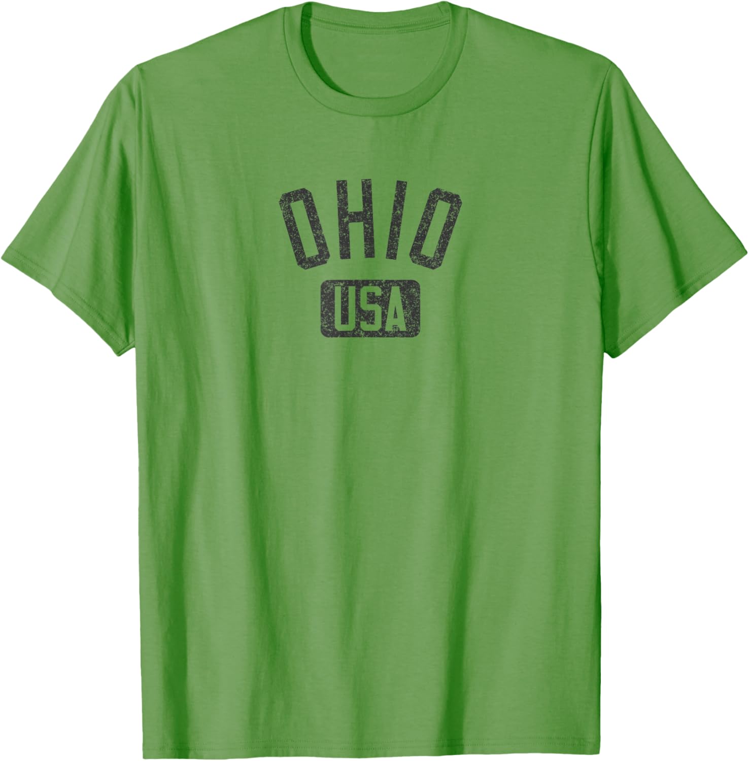 Ohio Arched Text Distressed Black Print T-Shirt for Casual Style Lovers - 12