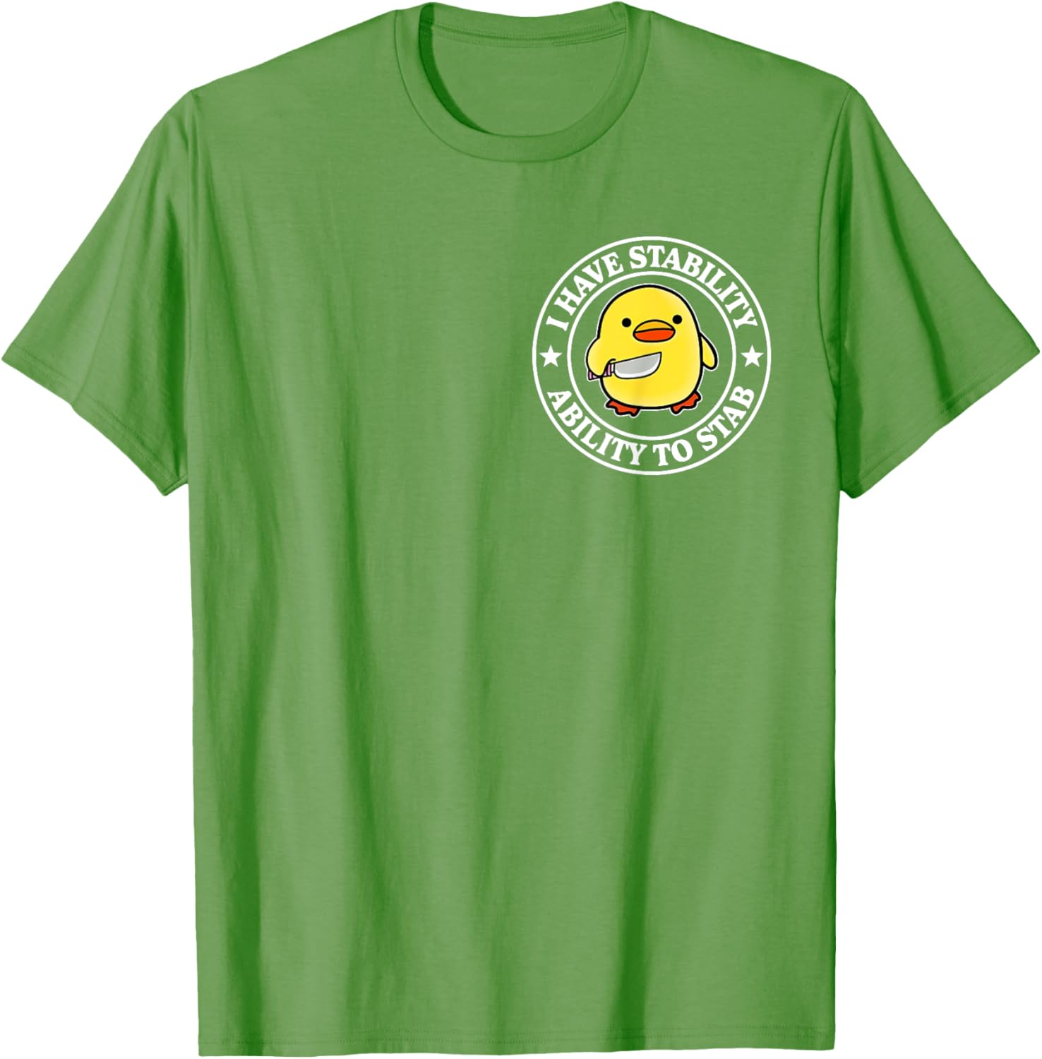 Funny Sarcastic Duck T-Shirt with Stability Ability to Stab Design - 27