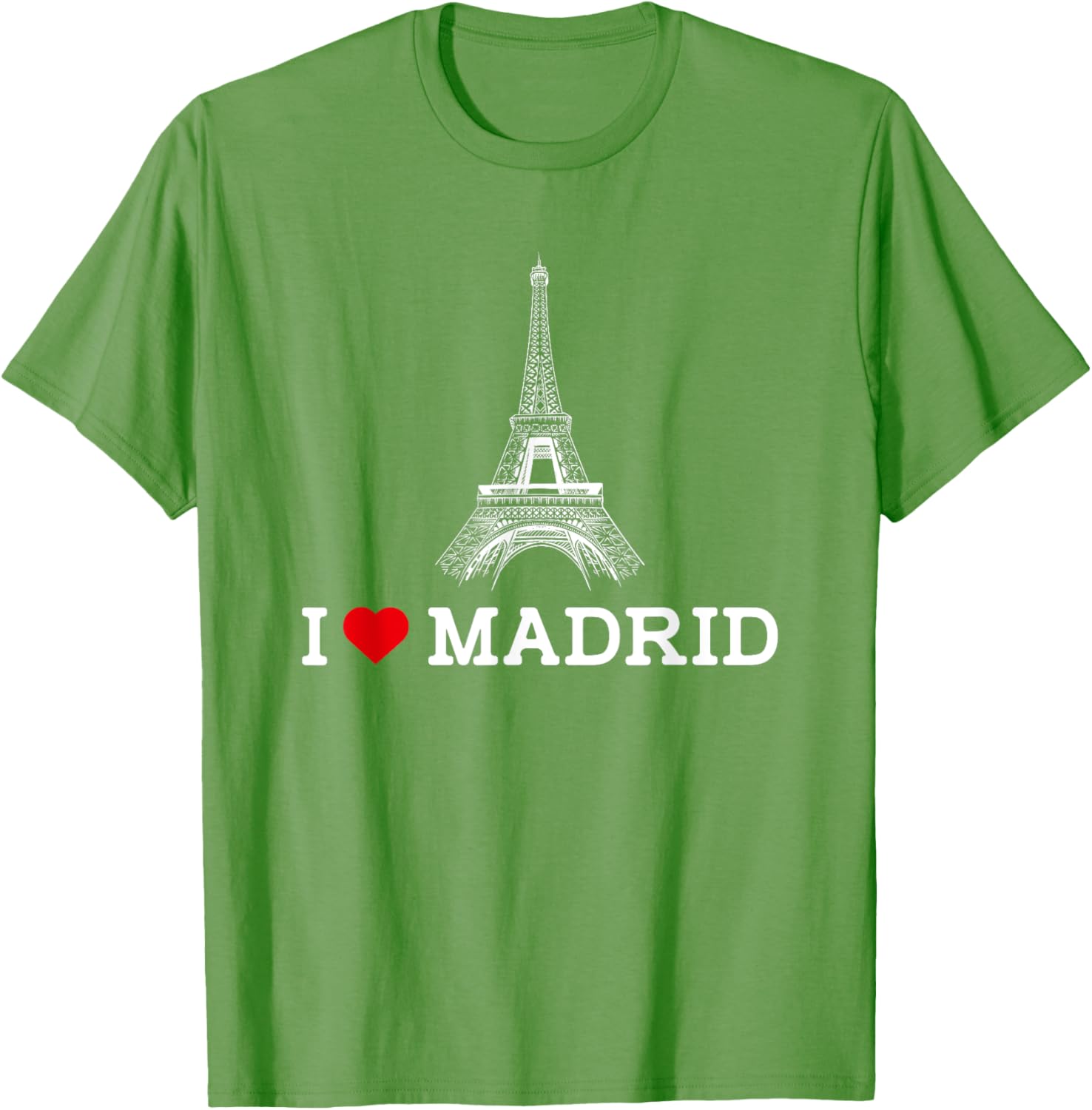 Funny I Love Madrid Eiffel Tower Prankster T-Shirt for Gag Gifts - 2
