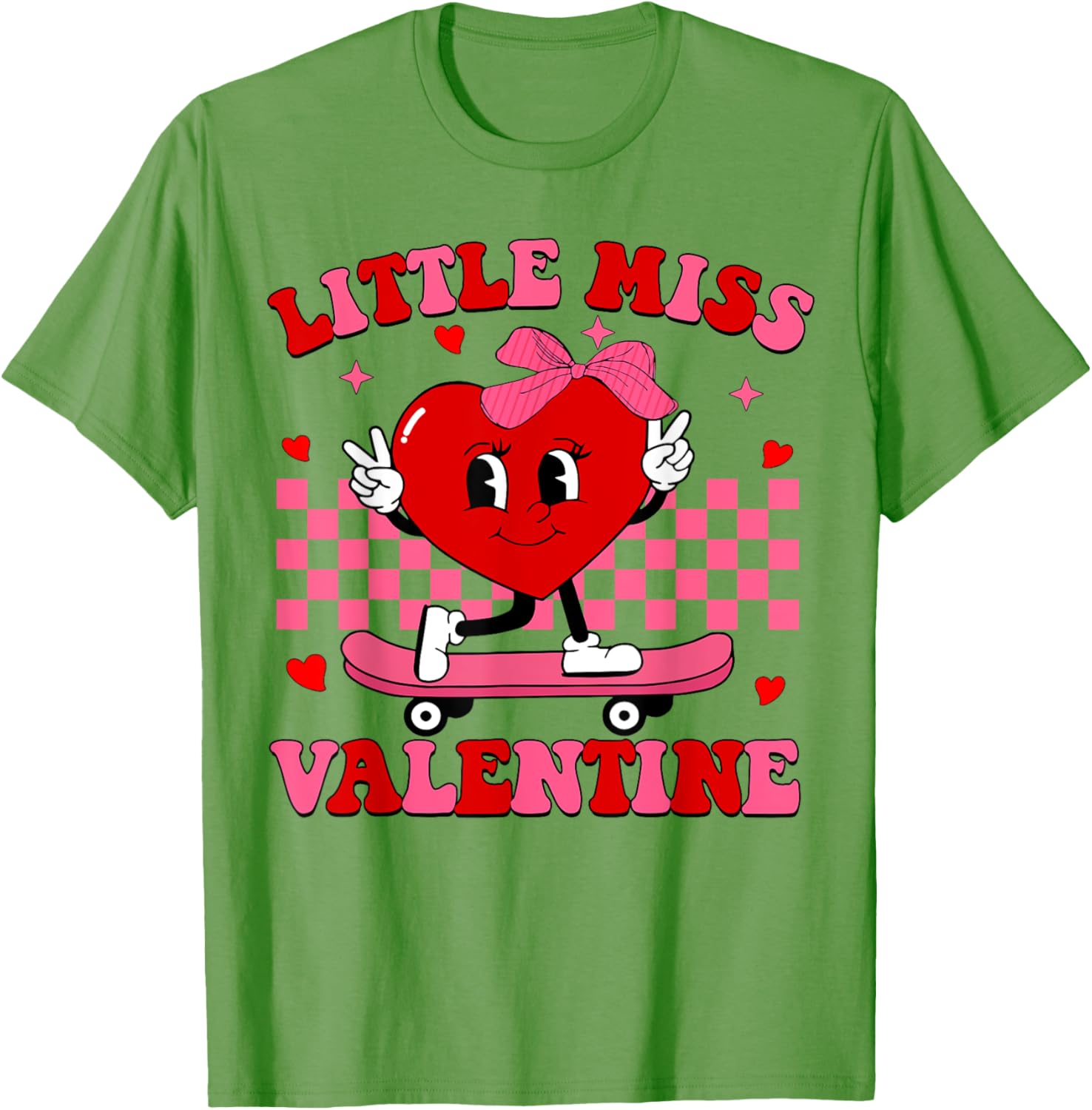 Little Miss Valentine Heart Skateboard T-Shirt for Fun-Loving Women - 16