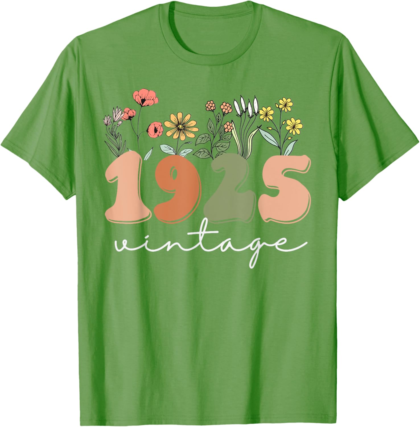 100 Years Old Vintage 1925 Wildflower Women's 100th Birthday T-Shirt - 3