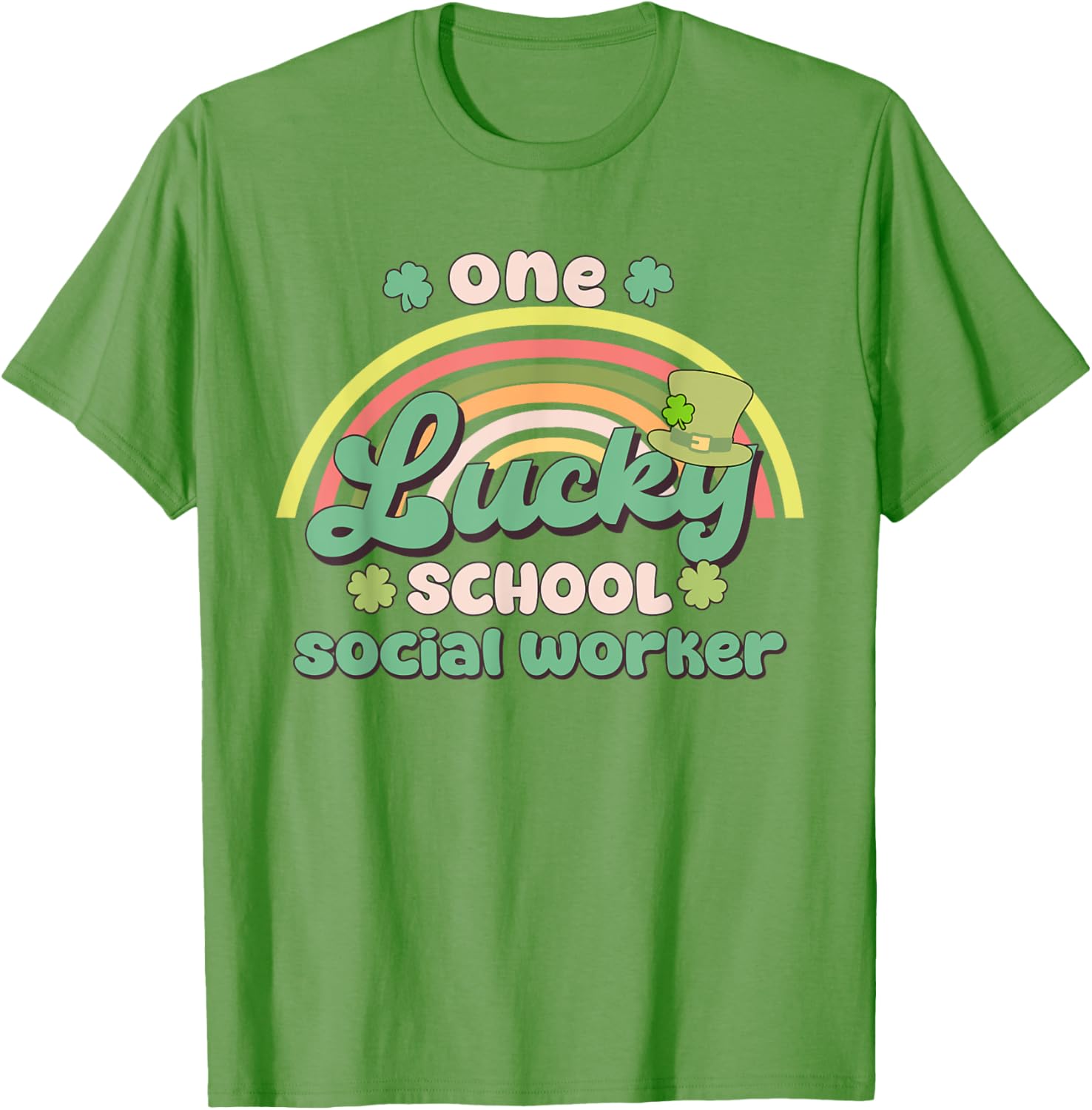 One Lucky School Social Worker St Patricks Day T-Shirt for Fun Celebration - 3