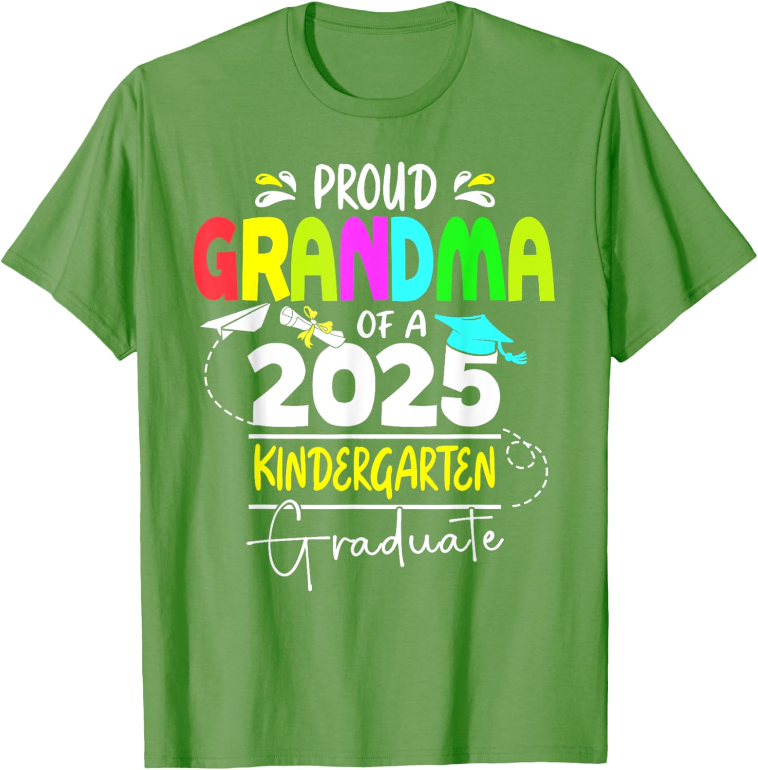 Proud Grandma 2025 Kindergarten Graduate T-Shirt for Celebrating Success - 22