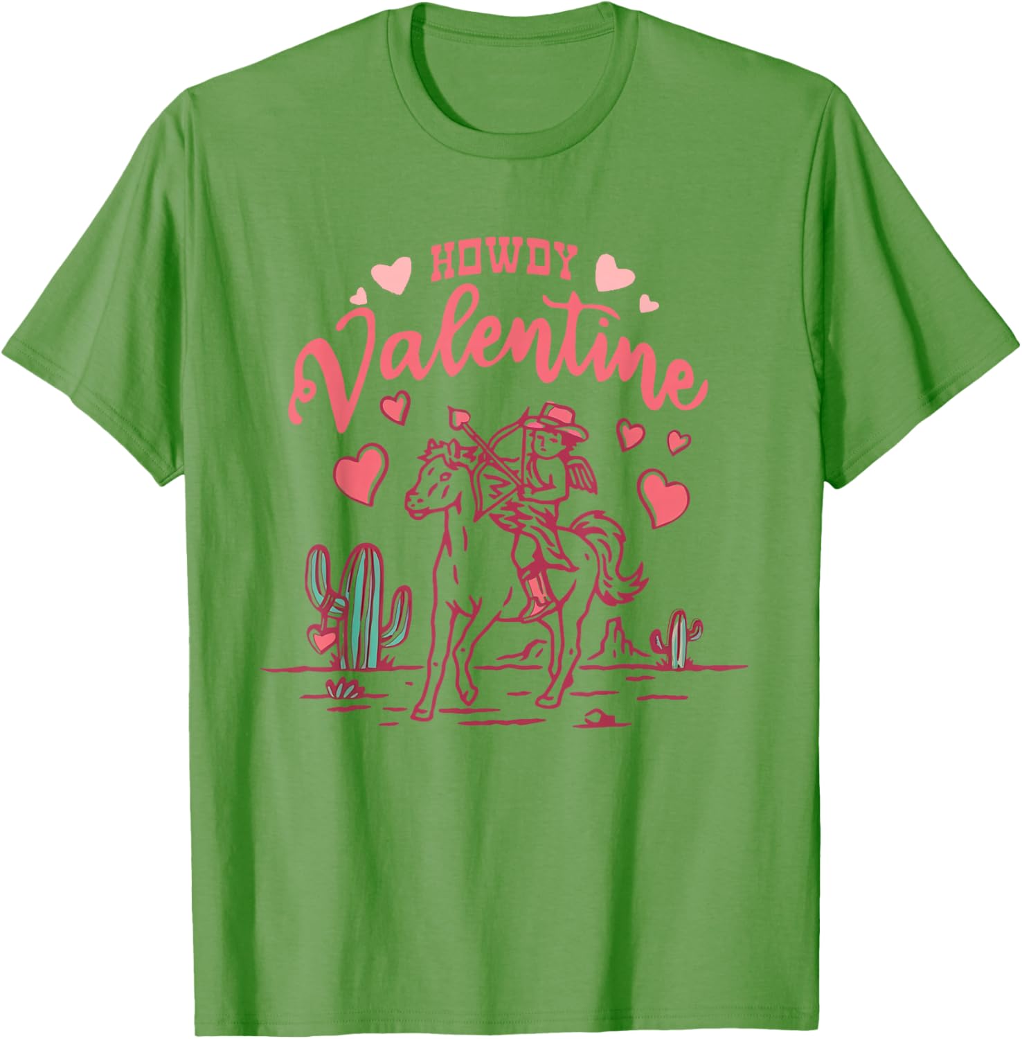 Retro Western Valentine Cowgirl T-Shirt for Kids and Adults - White - 7