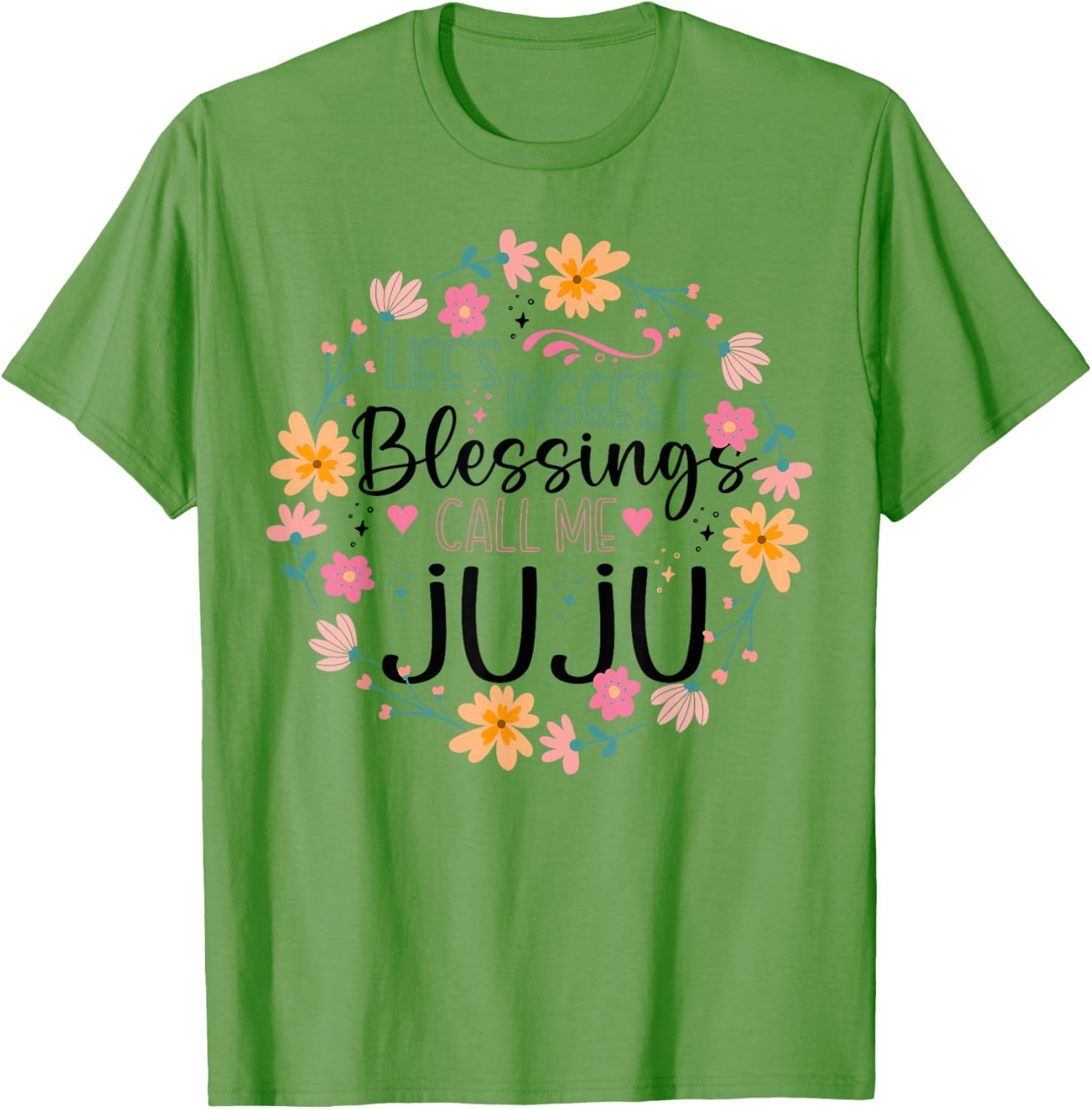 Floral Grandma T-Shirt Life's Greatest Blessings Call Me Juju Gift - 5
