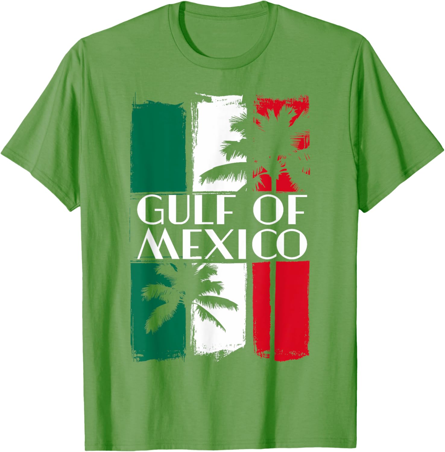 Gulf of Mexico T-Shirt with Mexican Flag Colors and Palm Trees - 10