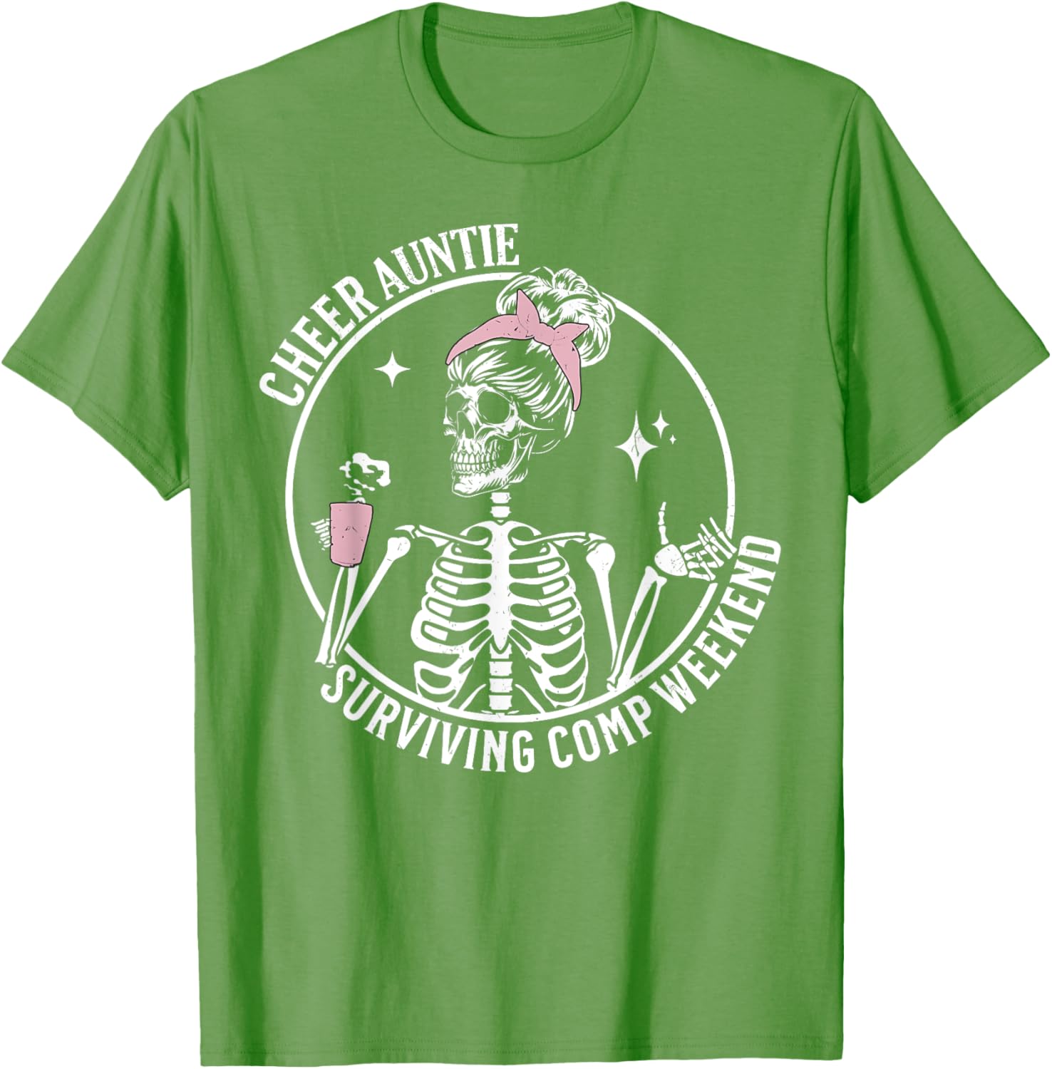 Skeleton Coffee Cheer Auntie T-Shirt for Weekend Fun and Style - 12
