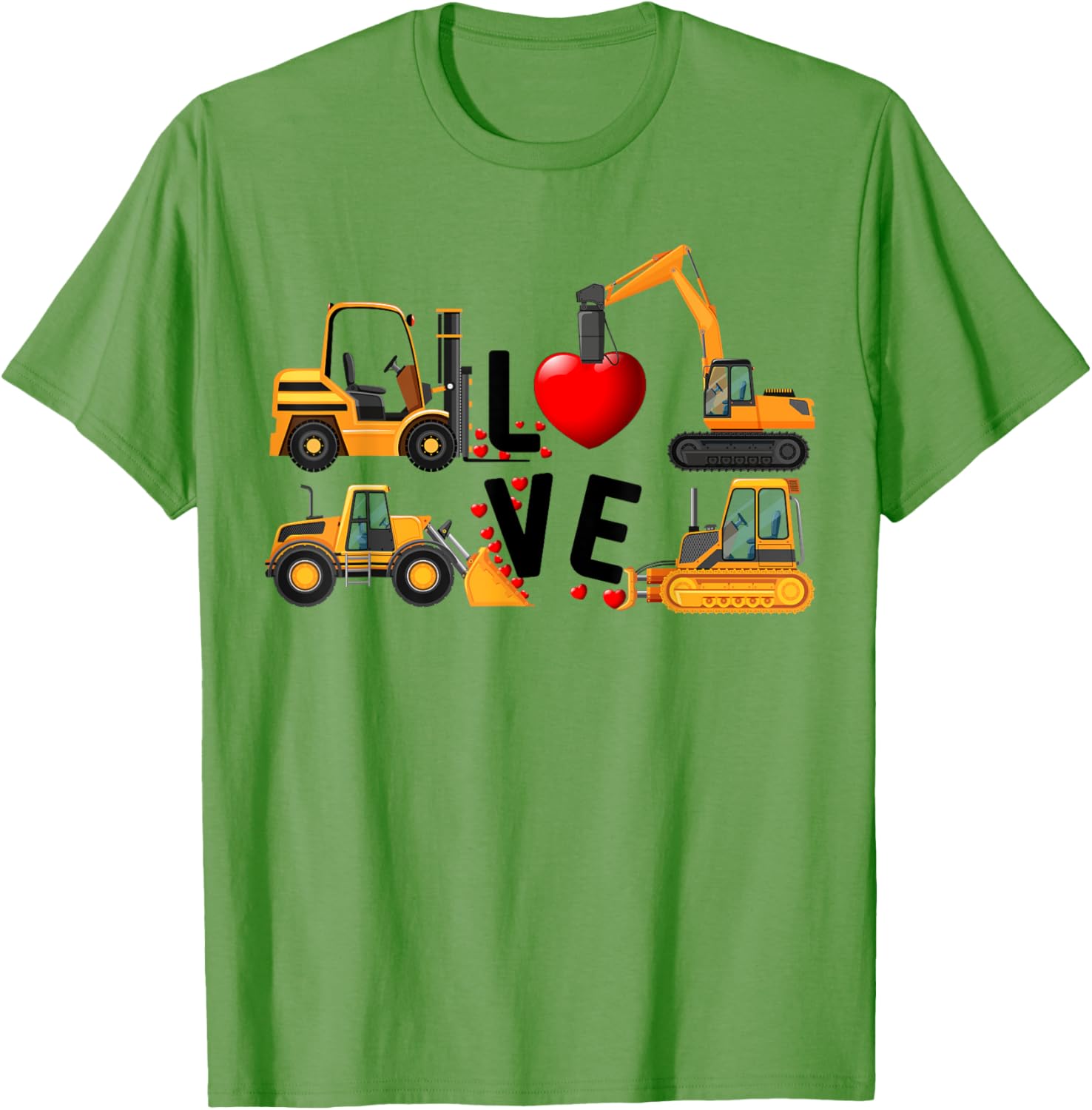 Cute Excavator Hearts Valentine's Day T-Shirt for Boys - Fun and Stylish! - 11