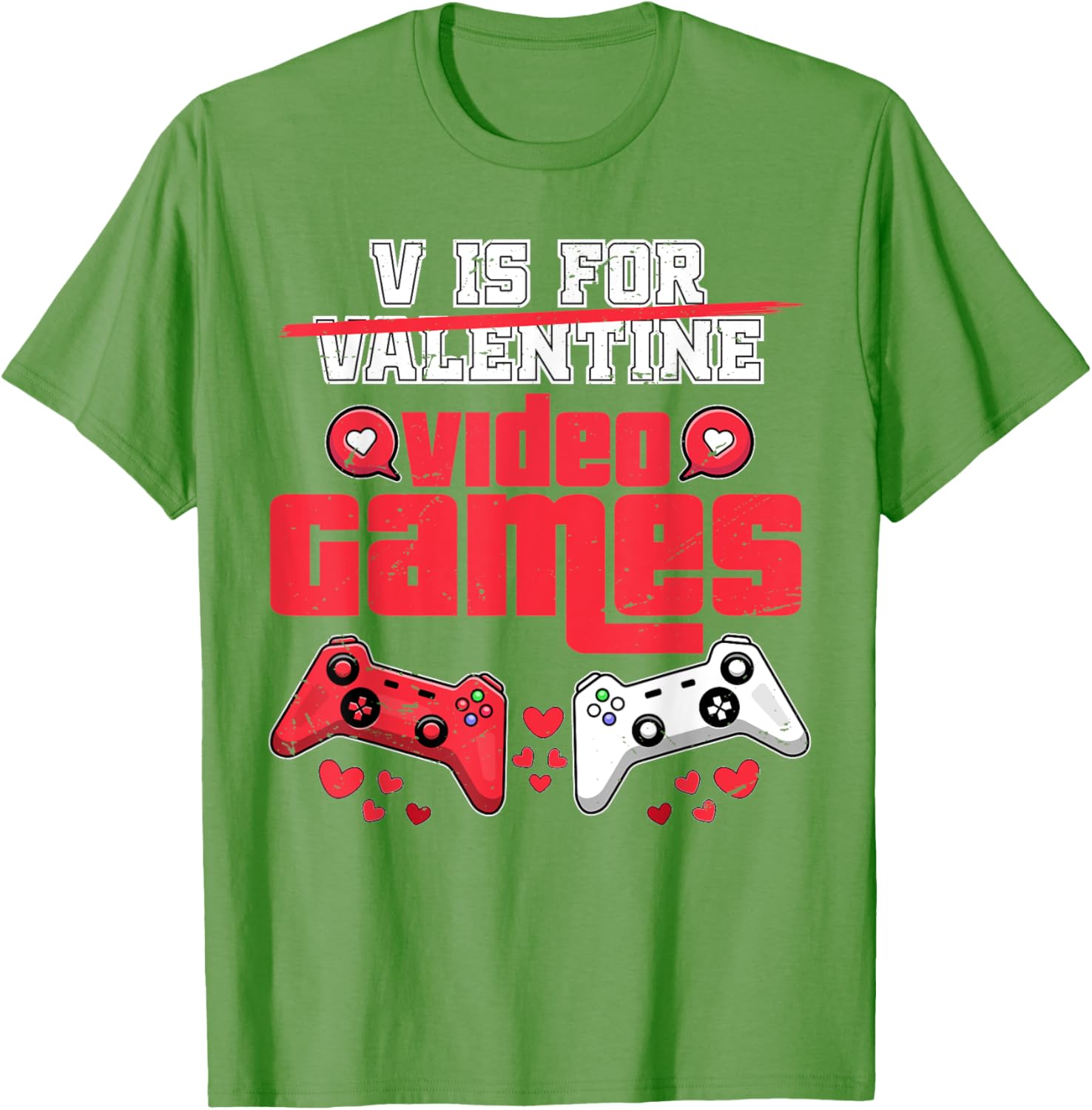 V Is For Video Games Men's Valentine's Day T-Shirt for Gamers - 14