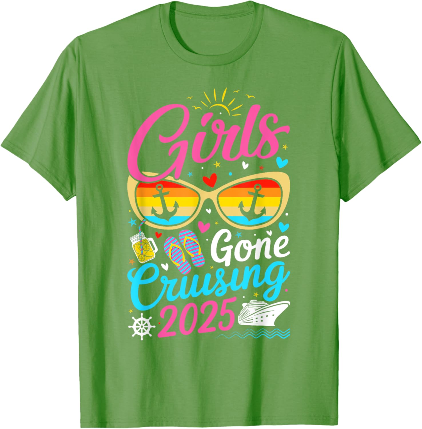 Girls Gone Cruising Vacation 2025 Party Cruise T-Shirt for Fun Adventures - 7