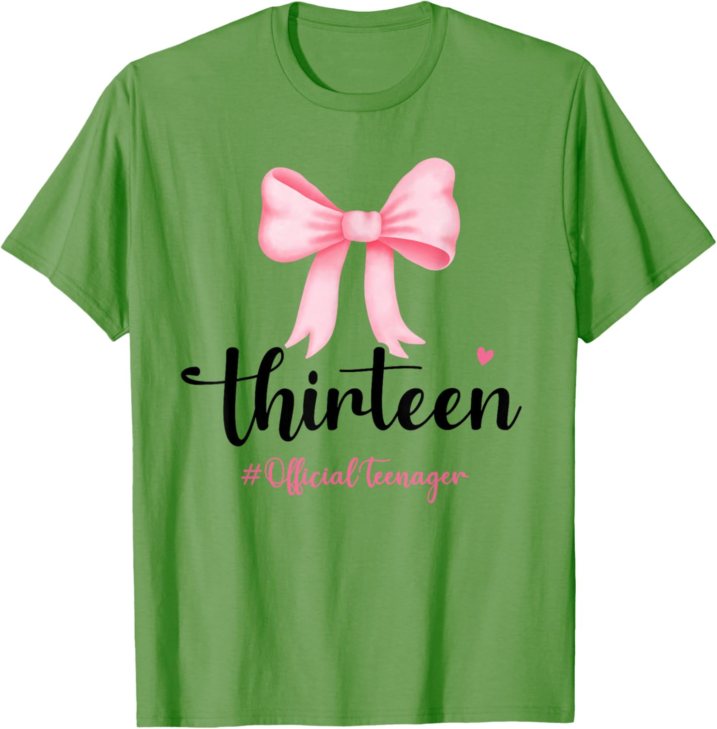 Birthday Girl Pink Coquette Bow T-Shirt for Trendy 13 Year Olds - 18