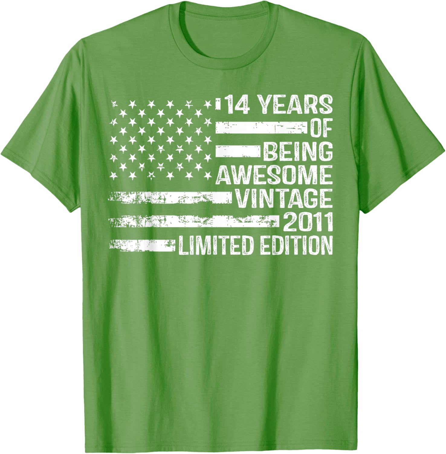 Vintage American Flag T-Shirt for 14th Birthday Celebration - 14 Years Old - 20