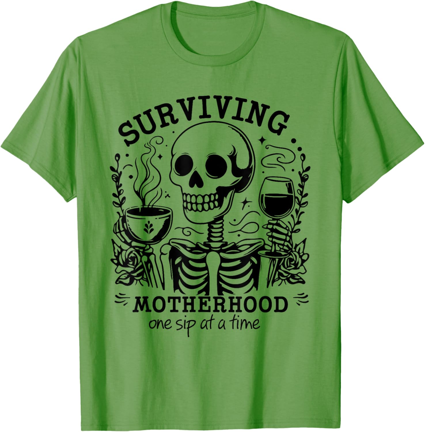 Funny Mom Coffee T-Shirt Surviving Motherhood One Sip At A Time - 14