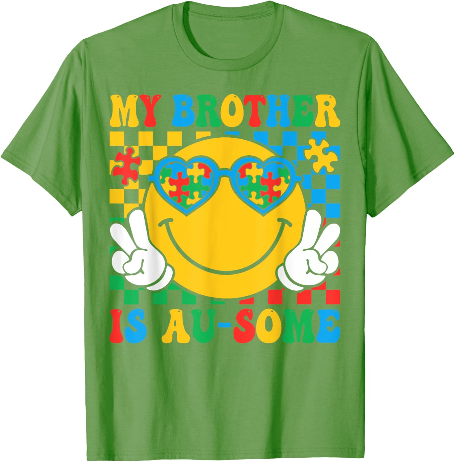My Brother Is Awesome Autism Awareness T-Shirt for Sisters and Kids - 16