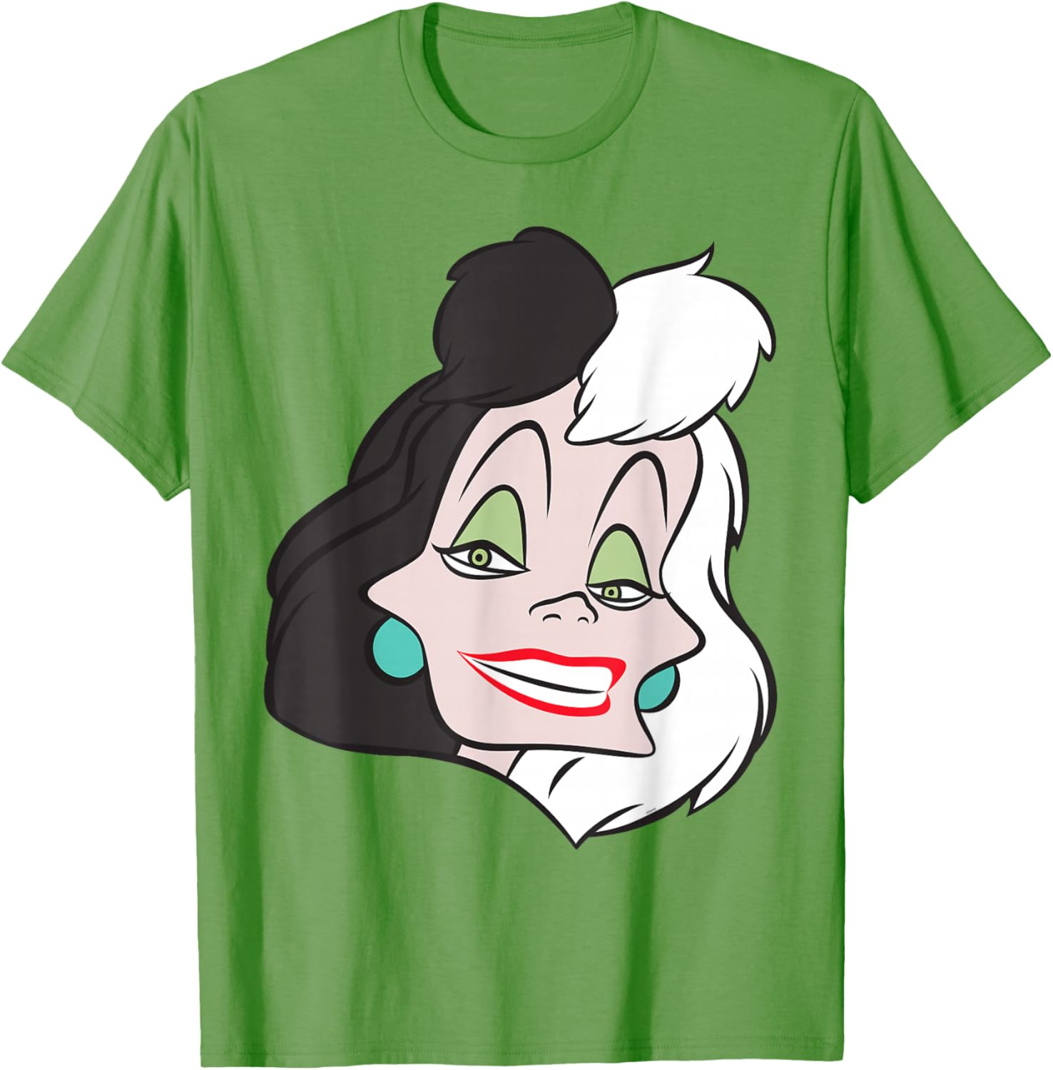 Fashionable Cruella De Vil Big Face T-Shirt for Disney Villains Fans - 24