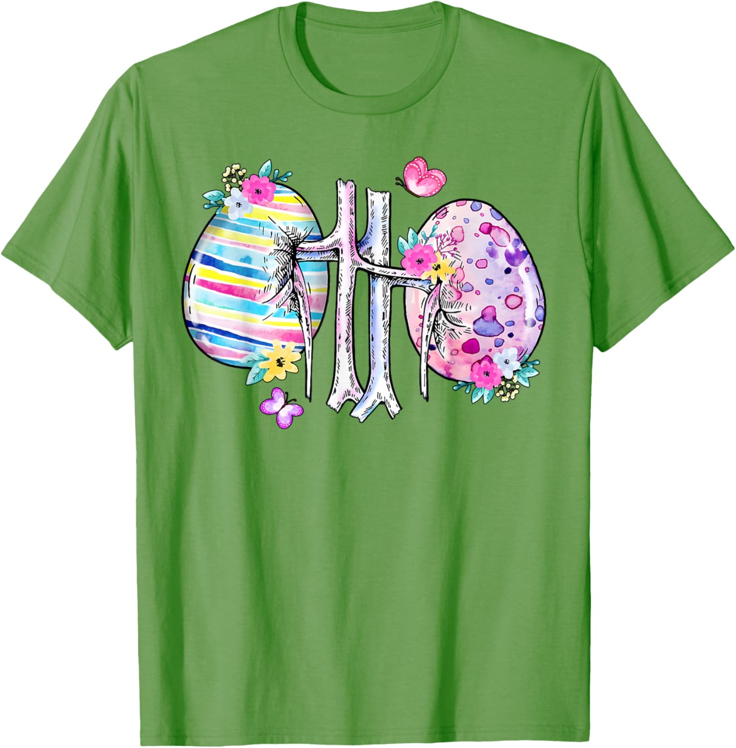 Floral Kidney Easter Egg T-Shirt for Dialysis Nurses and Technicians - 7