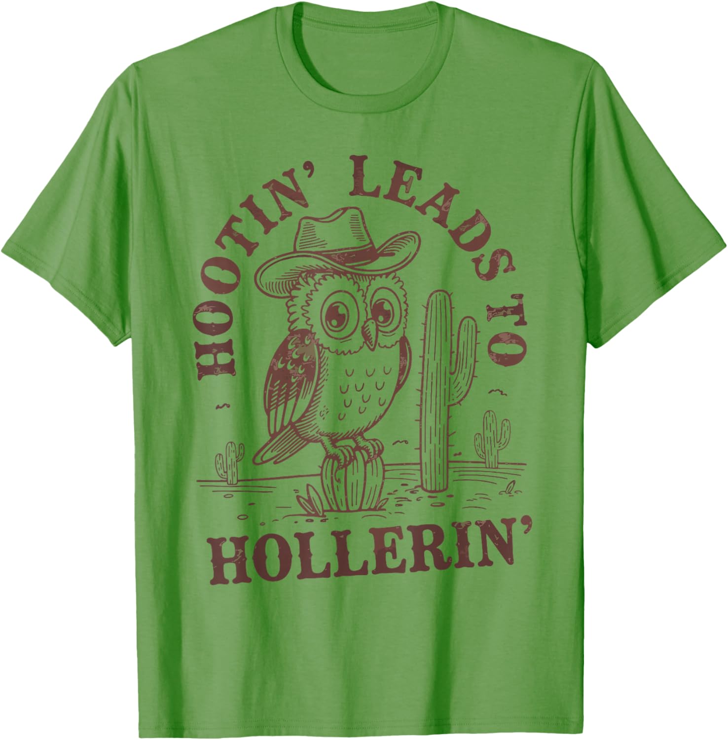 Funny Cowboy Owl T-Shirt Hootin Leads To Hollerin - Perfect Gift for Bird Lovers - 7
