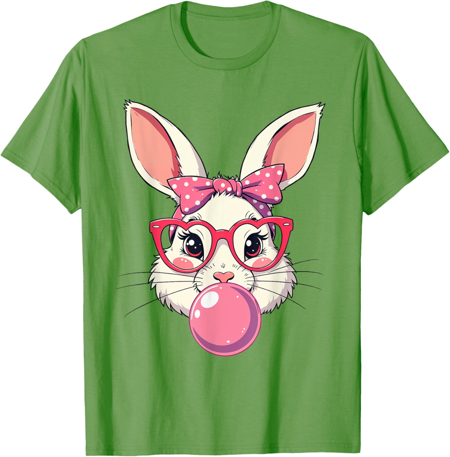 Cute Bunny Face Bow T-Shirt for Easter Fun - Kids and Adults Available - 23