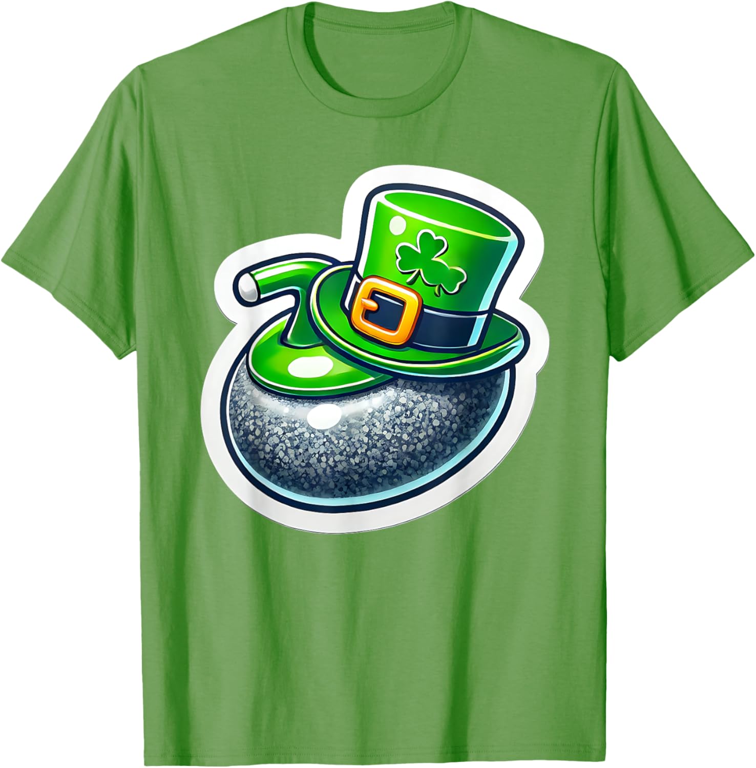 St. Patrick's Day Curling Stone Hat Irish Spirit Funny T-Shirt for Fun - 6