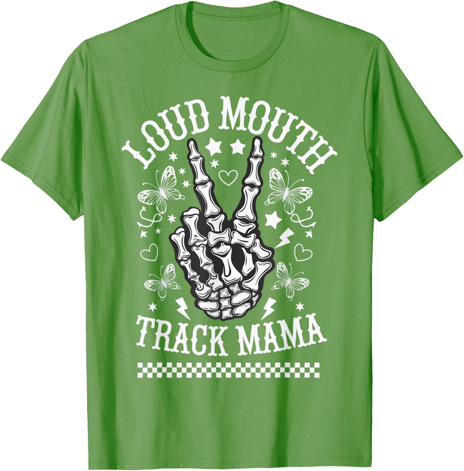 Fun Loud Mouth Track Mama T-Shirt for Stylish Moms on the Go - 14