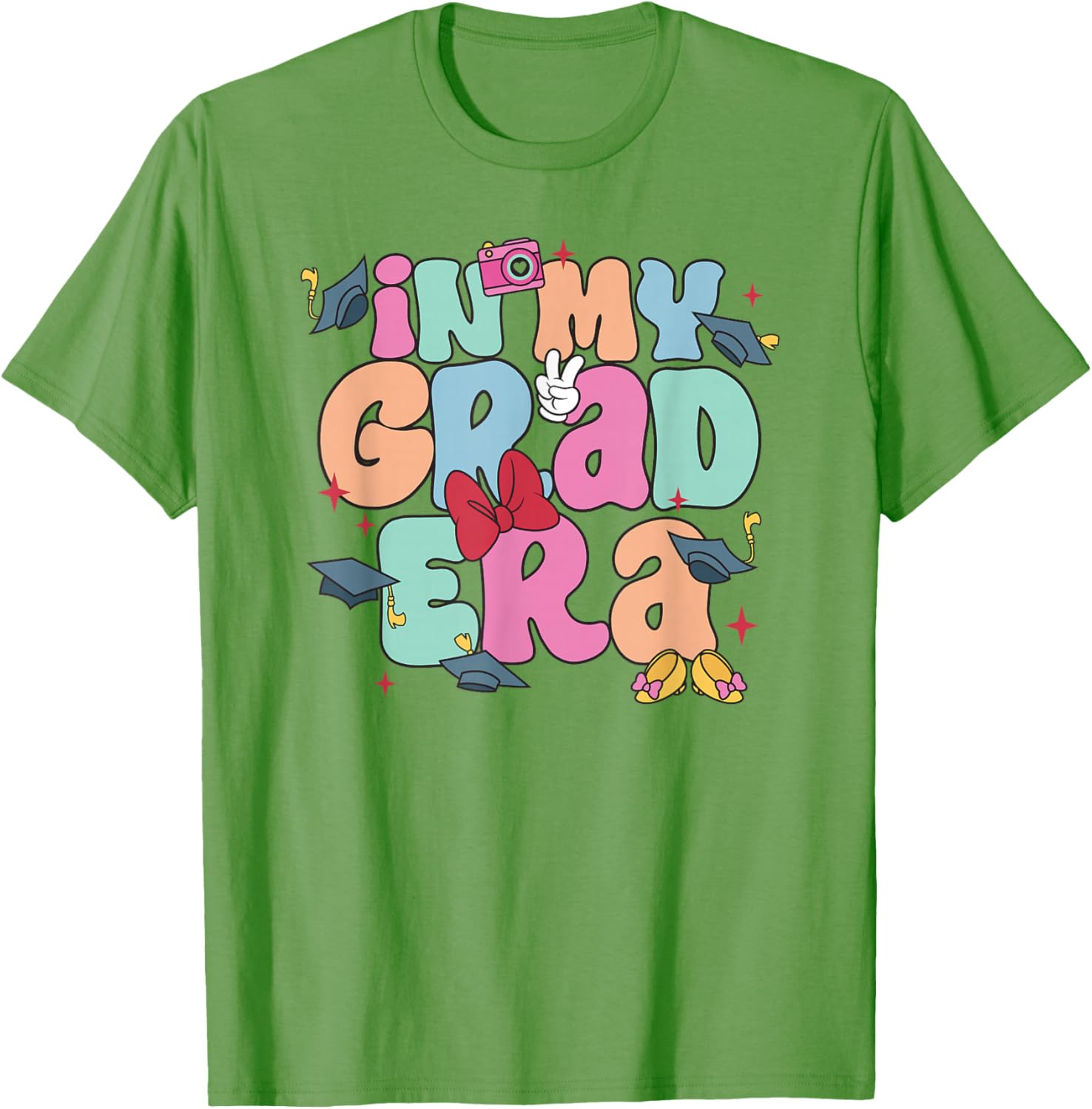 Disney Minnie Mouse Cute Colorful Chest Logo T-Shirt for Women - 1