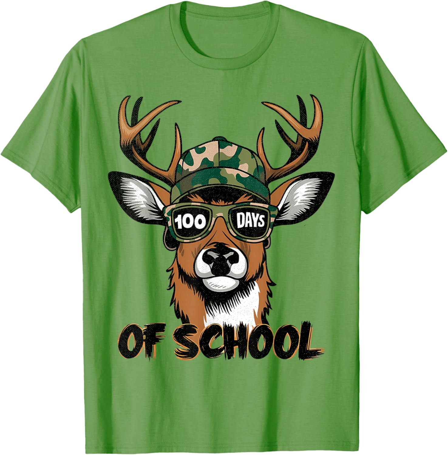 100 Days of School Deer Hunting T-Shirt for Kids Fun and Stylish - 21