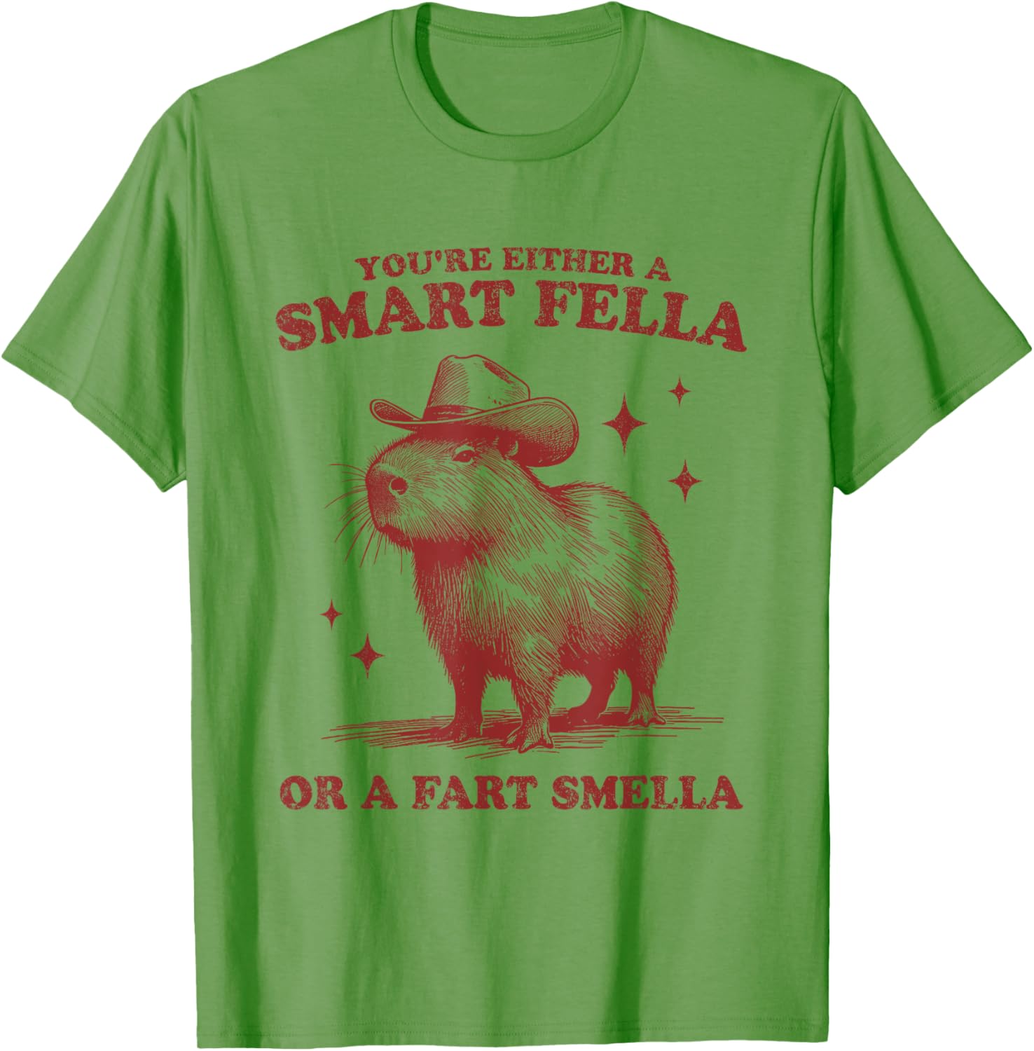Funny Capybara T-Shirt - You're Either Smart or a Fart Smella Tee - 4
