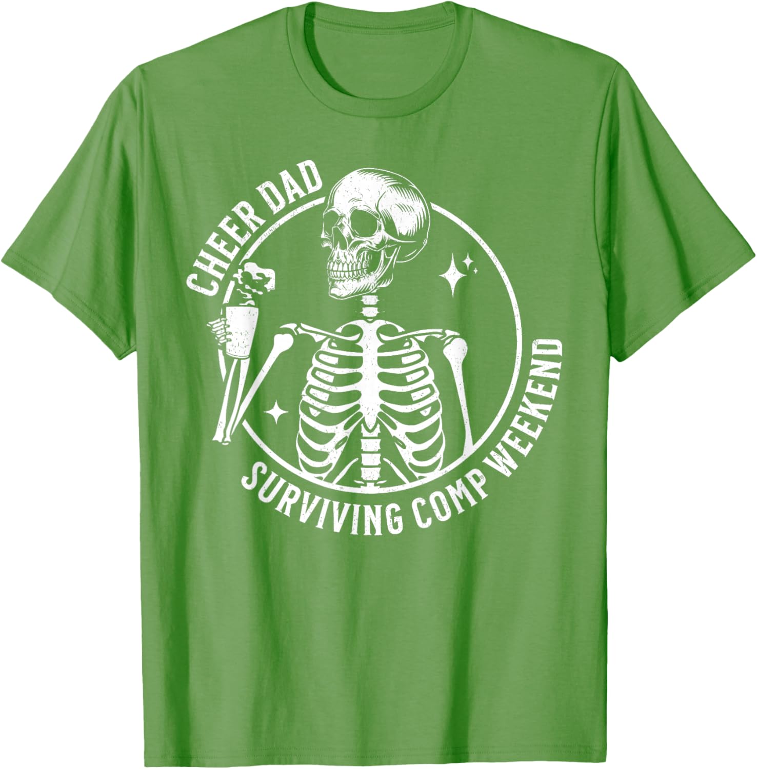 Skeleton Coffee Cheer Dad T-Shirt for Father's Day and Competition Weekend - 7