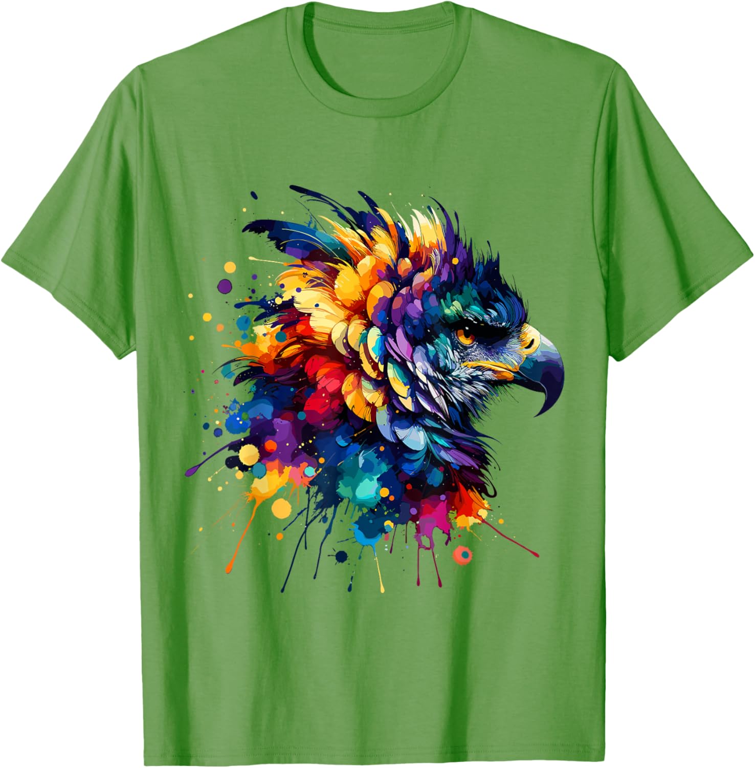 Colorful Harpy Eagle Splash Art T-Shirt for Nature Lovers and Wildlife Fans - 8