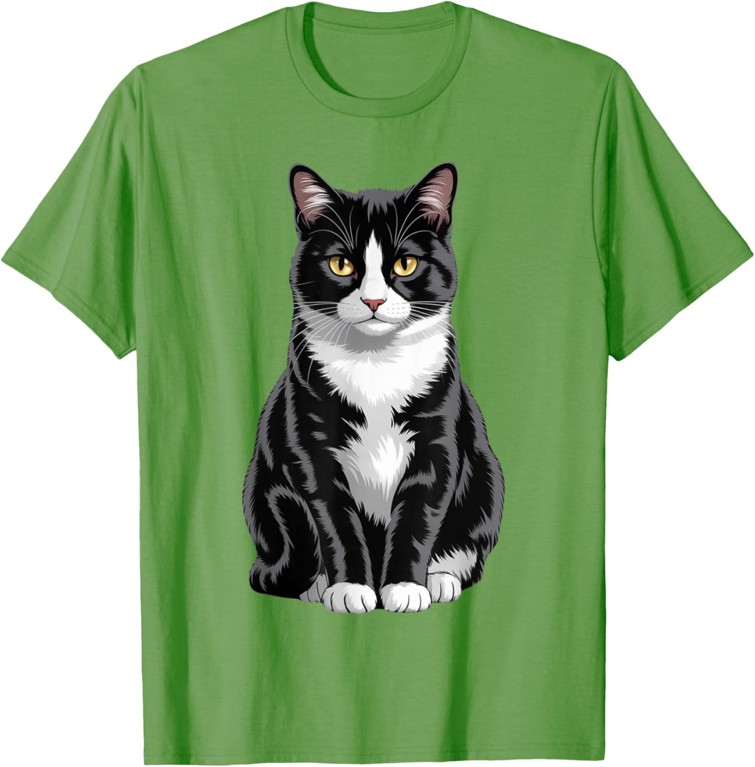 Majestic Tuxedo Cat Art T-Shirt for Cat Lovers - Unisex Kids and Adults - 16