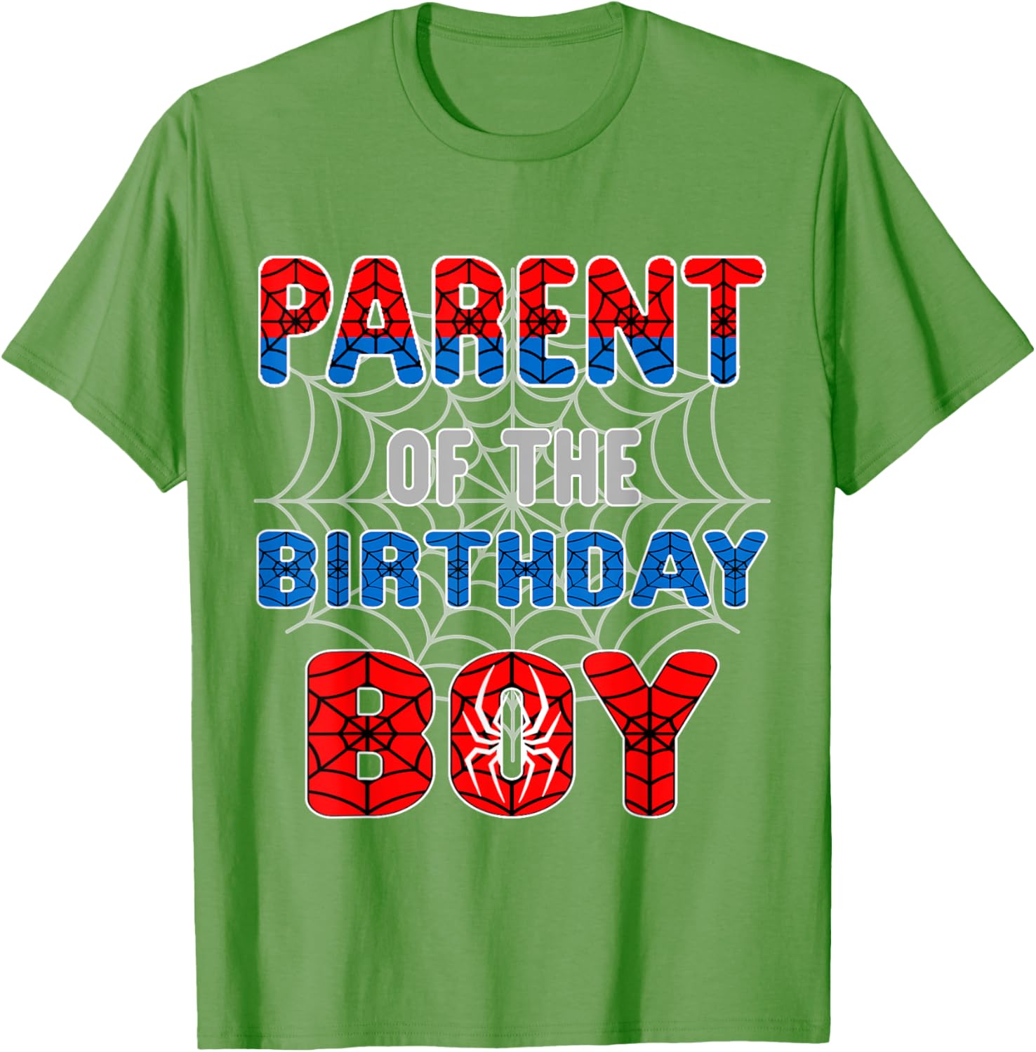 Spider Web Birthday Party T-Shirt for Proud Parents of the Birthday Boy - 4