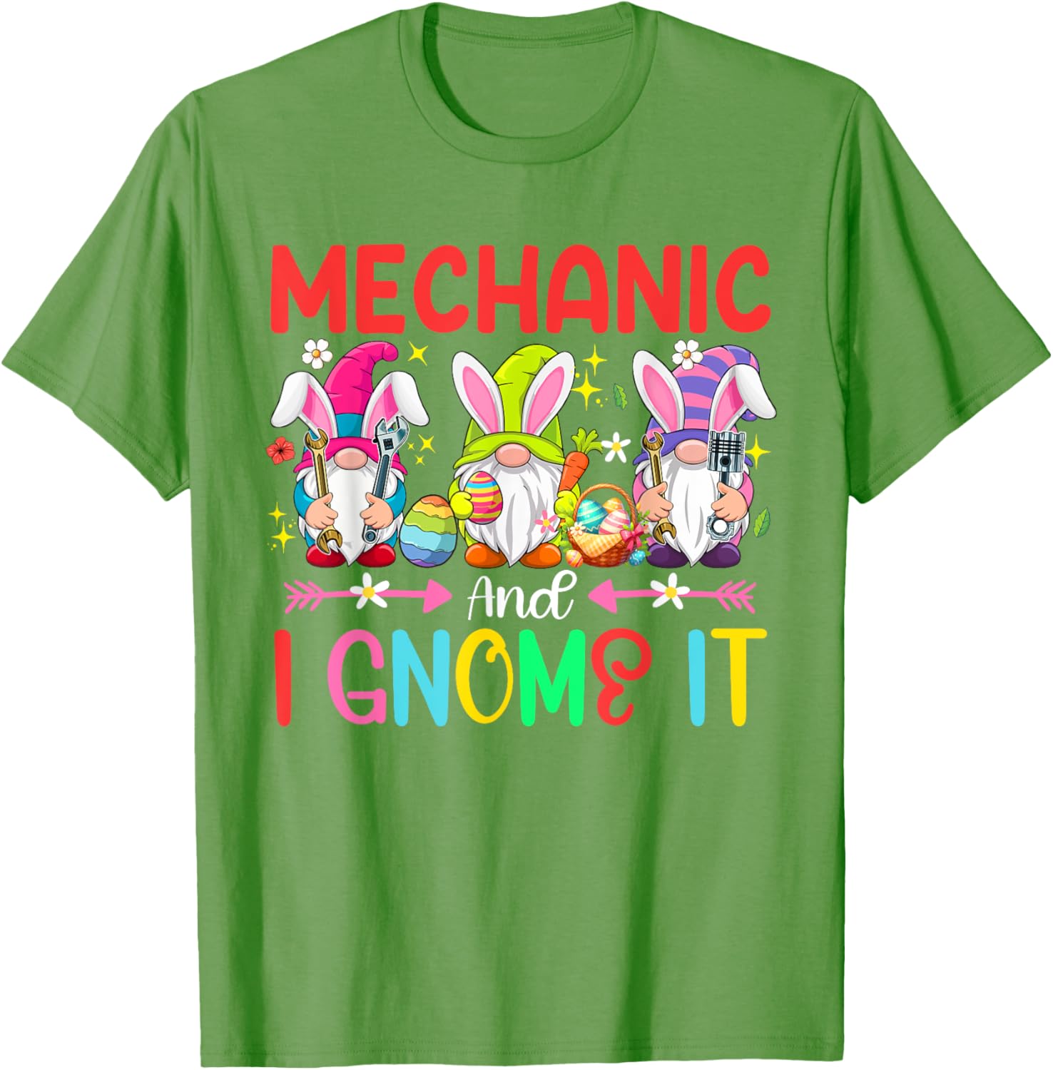 Funny Mechanic and Gnomes Easter Job Team T-Shirt for Gnome Lovers - 8