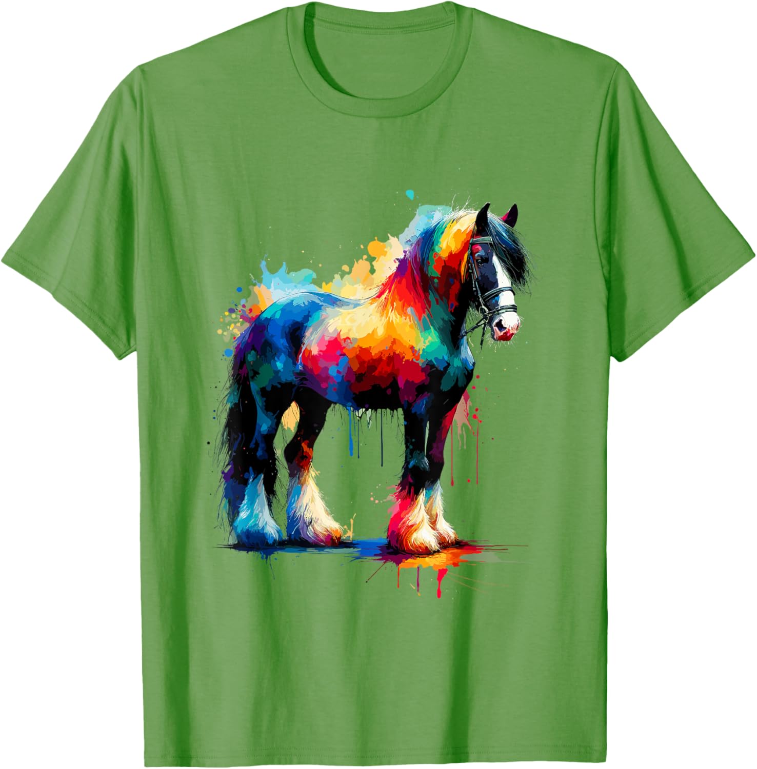 Splash Art Gypsy Vanner Horse T-Shirt for Equestrian Lovers - 29