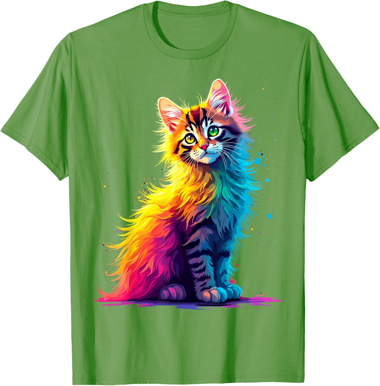 Colorful Cute Kitty T-Shirt for Cat Lovers - Fun Pop Art Design for All Ages - 2