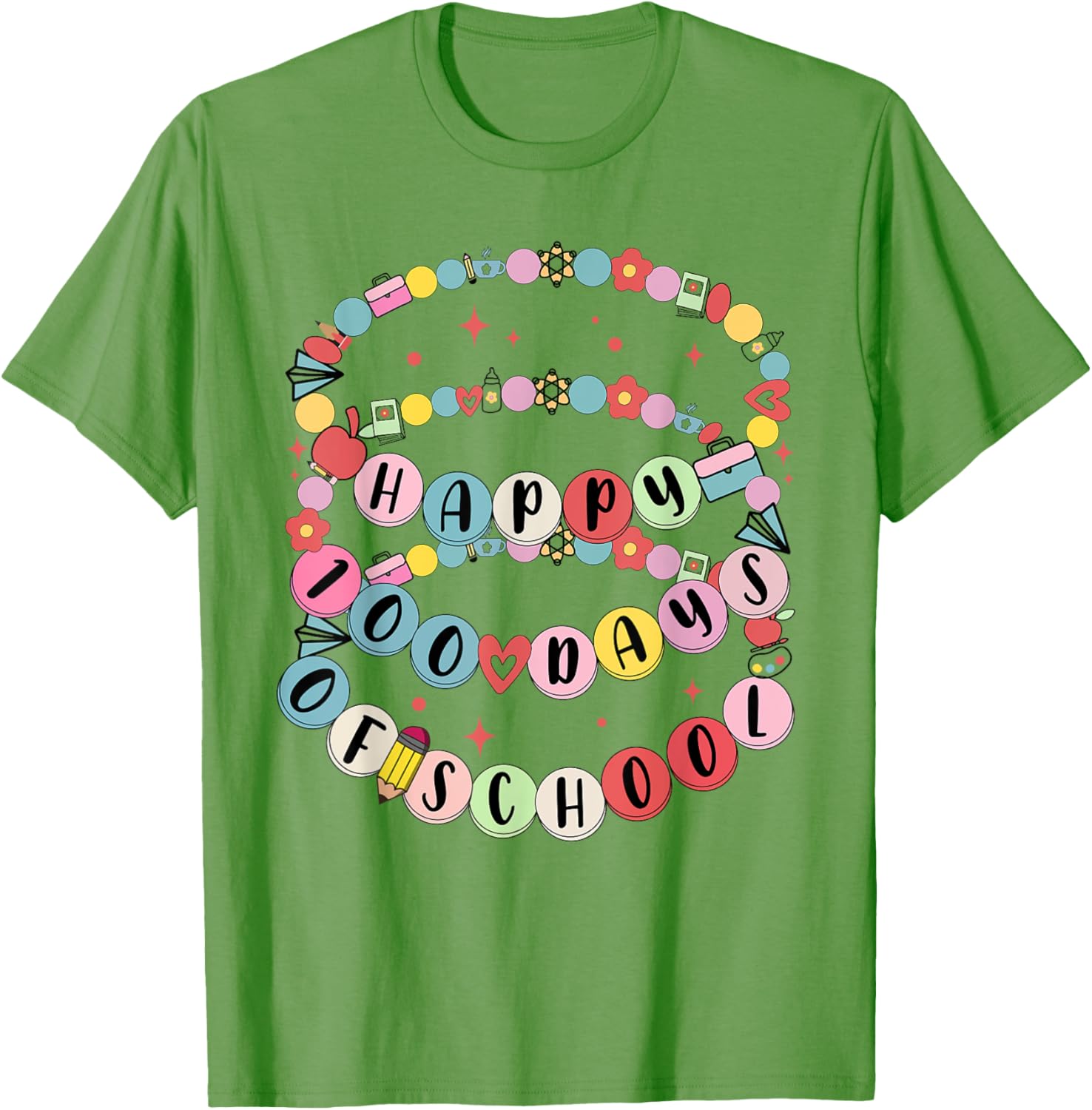 Cute Little Girl 100 Days Of School Friendship Bracelet T-Shirt - 23