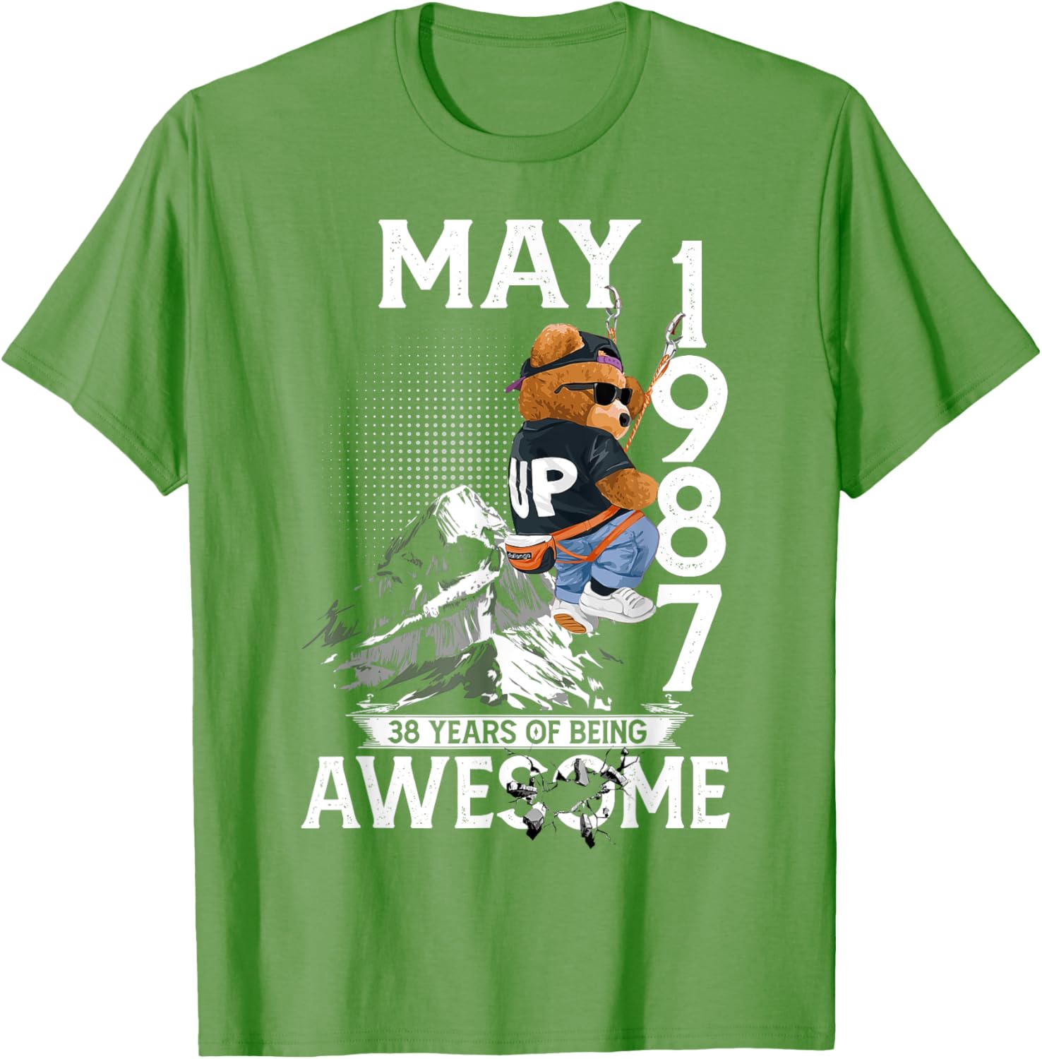 38th Birthday Bear Legends May 1987 T-Shirt for Men Casual Wear - 18