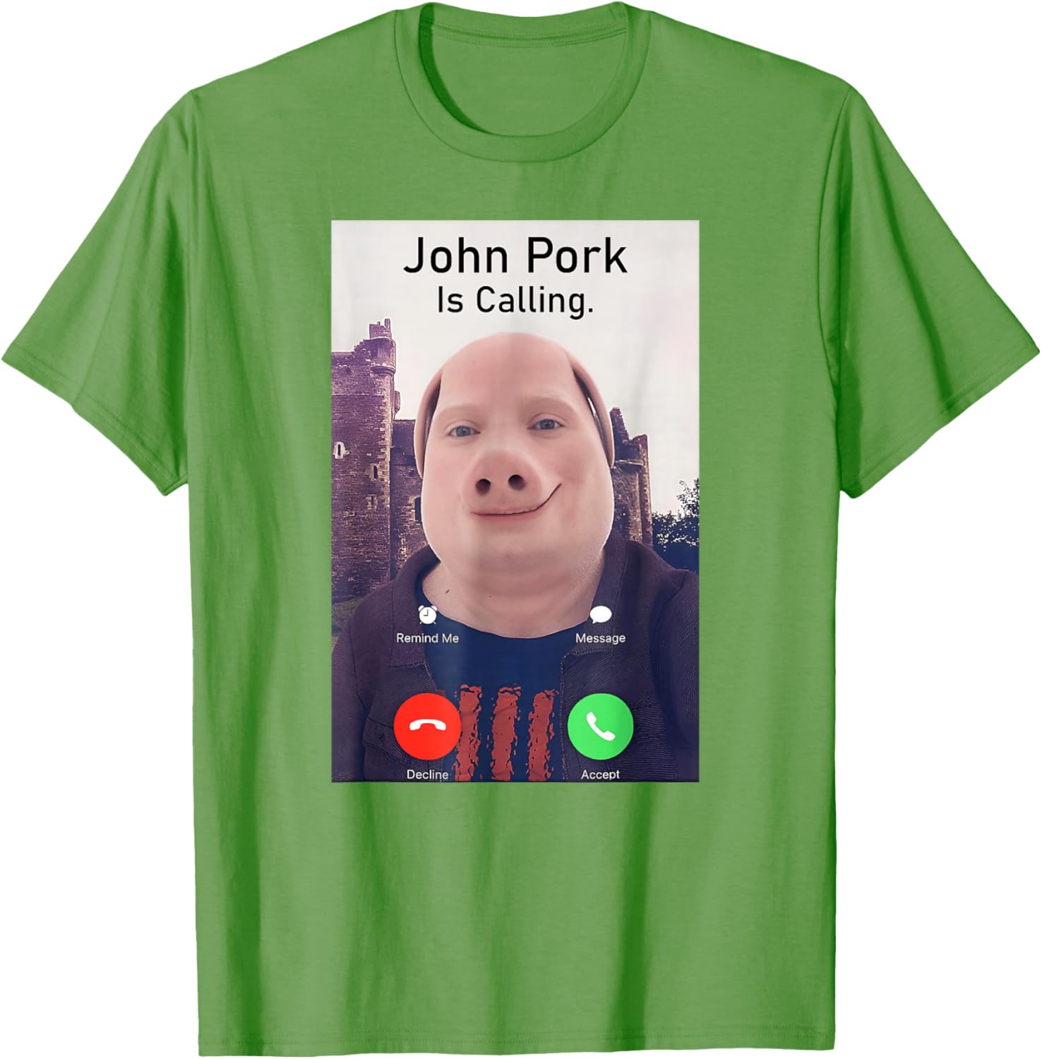 John Pork Is Calling Funny Sarcastic Answer Phone Humor T-Shirt - 17