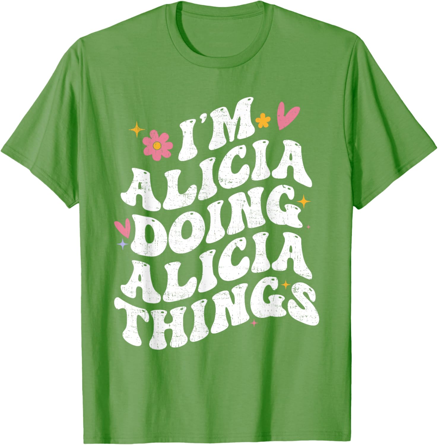 Retro Groovy I'm Alicia Doing Alicia Things Personalized T-Shirt - 10
